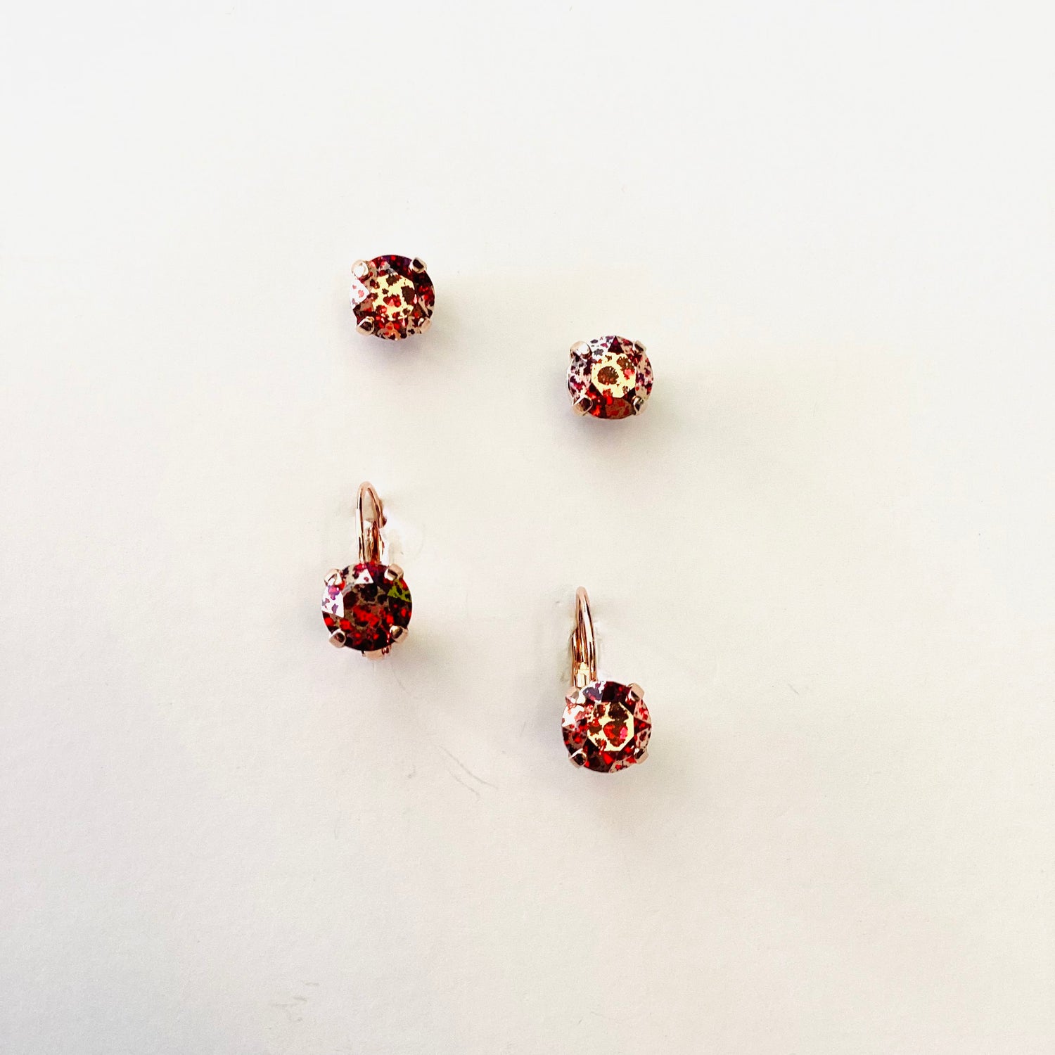 8mm Drop OR Post in Scarlet Rose Patina