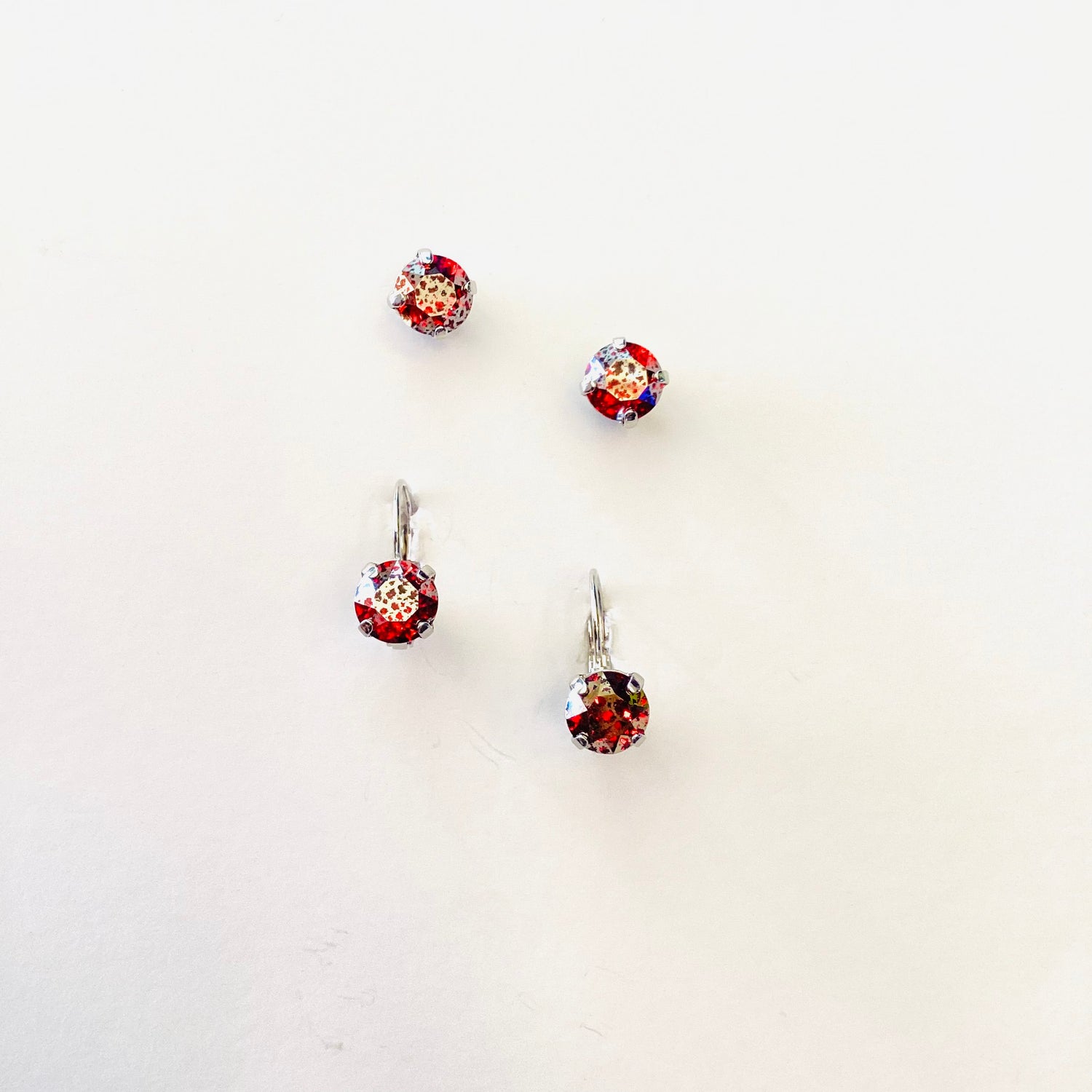8mm Drop OR Post in Scarlet Silver Patina