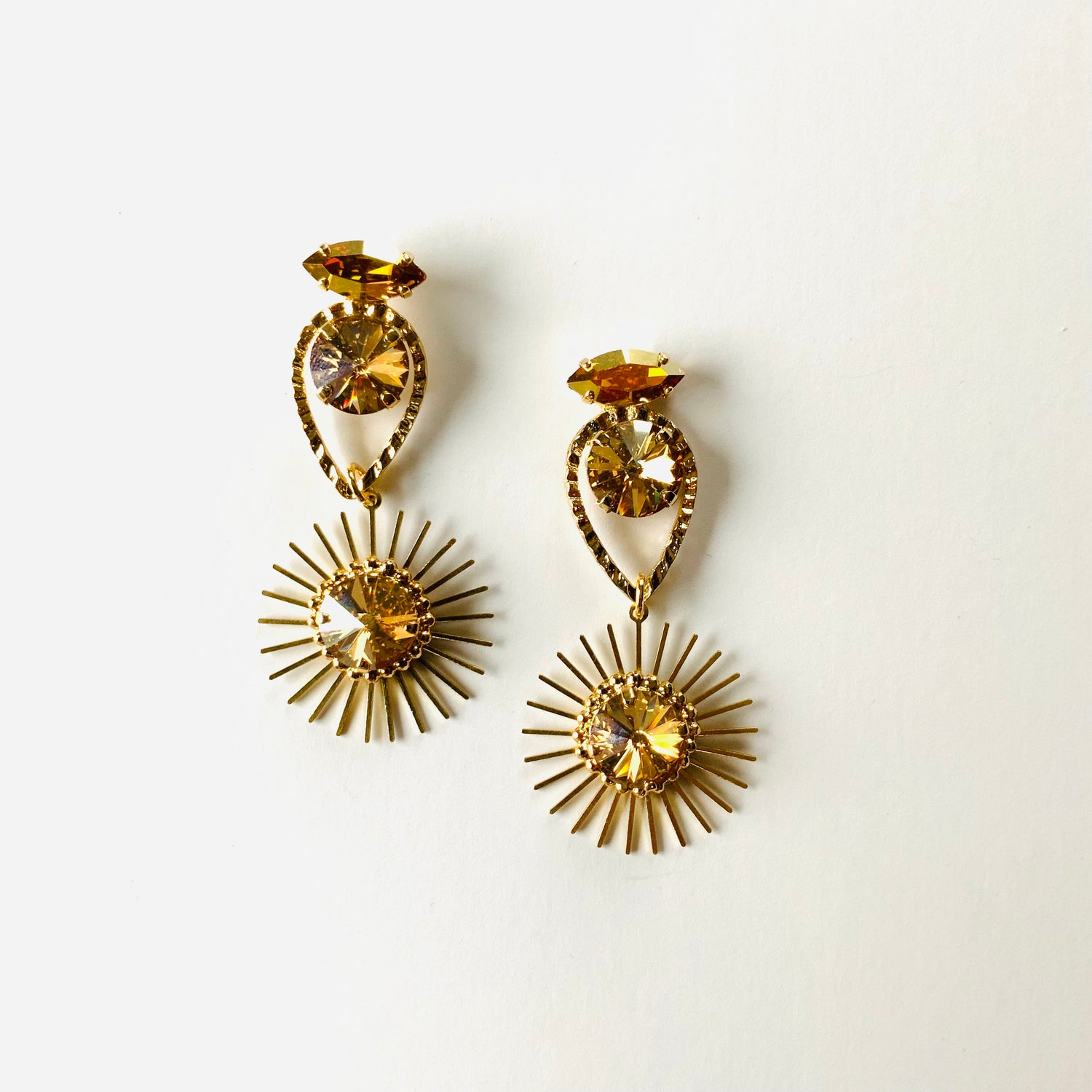 Gold Sunburst Earrings