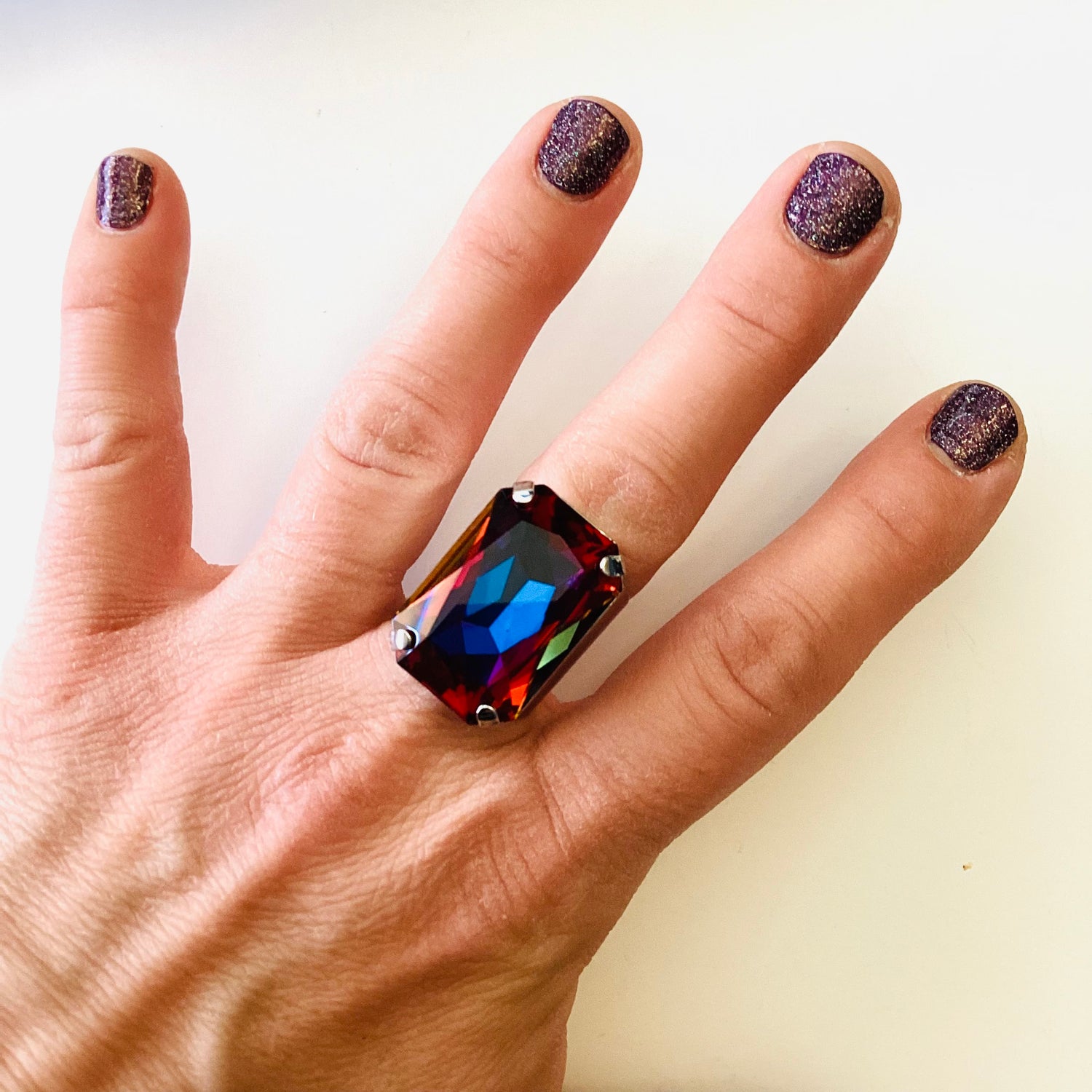 Statement Rectangle Ring in Volcano
