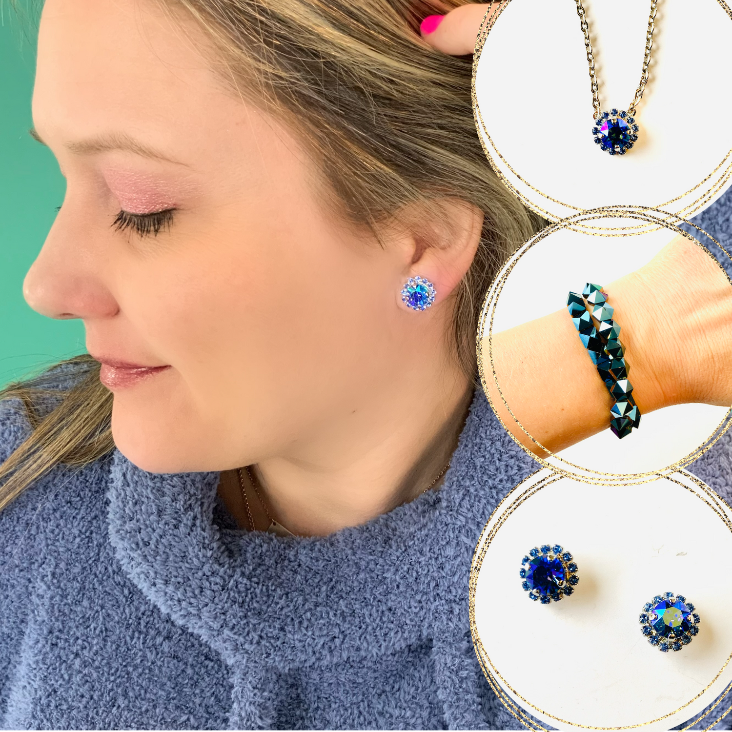 Daisy Sapphire Glacier Blue Necklace