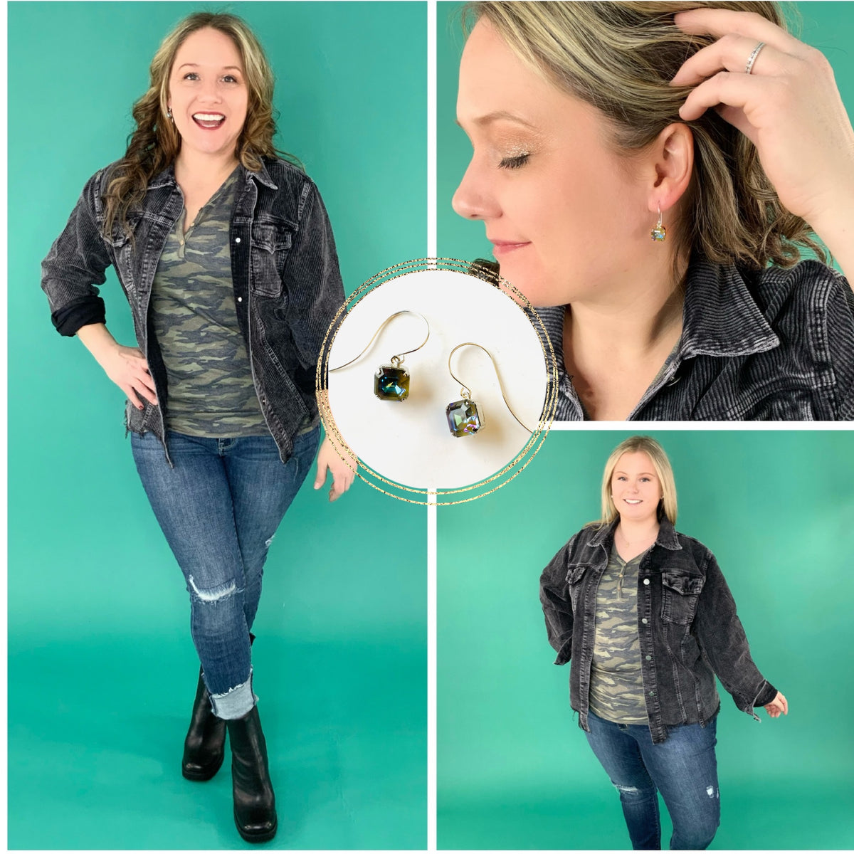 Army Green DeLite Drop Earring - KaraMarie