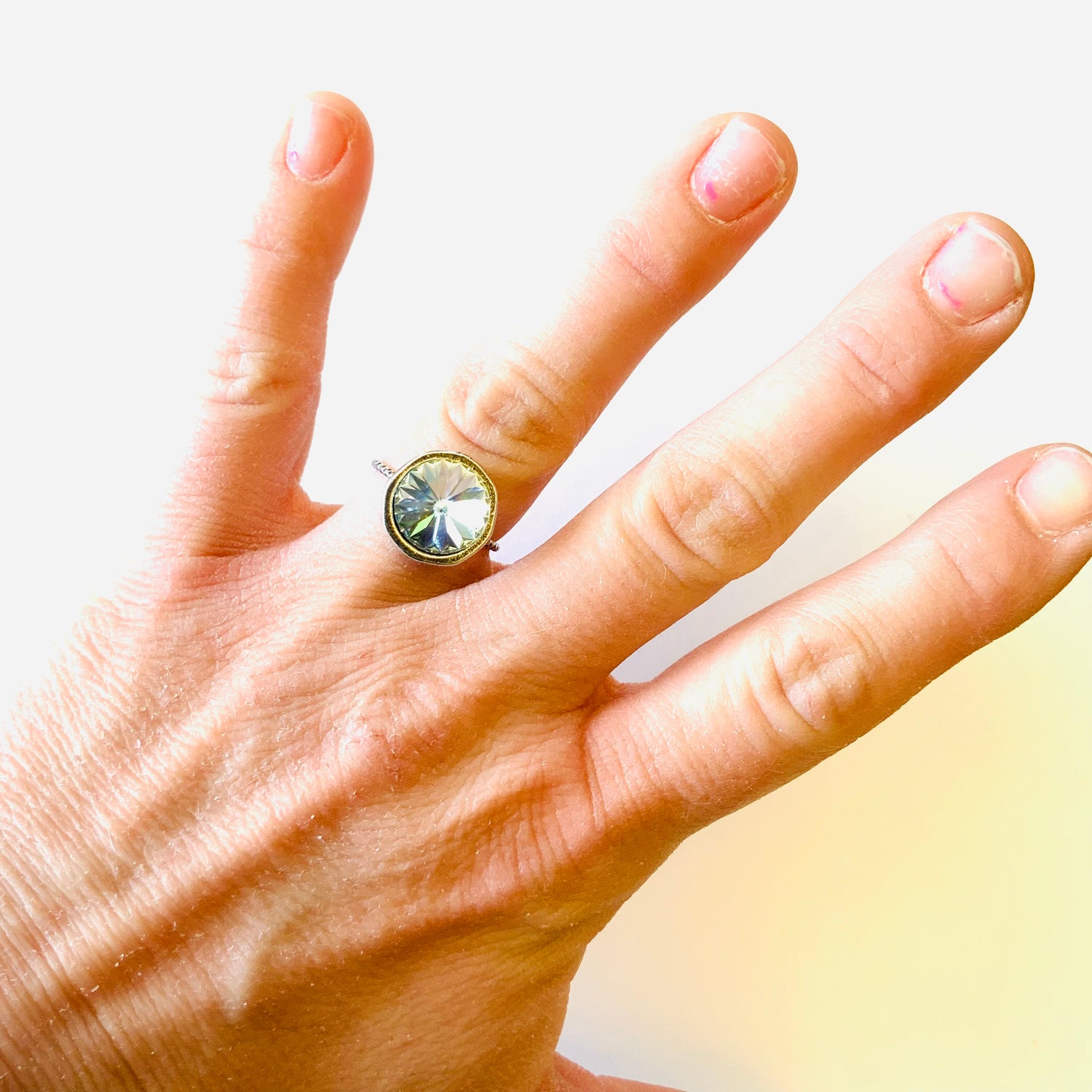 12mm Simple Solitare Ring in Light Azure