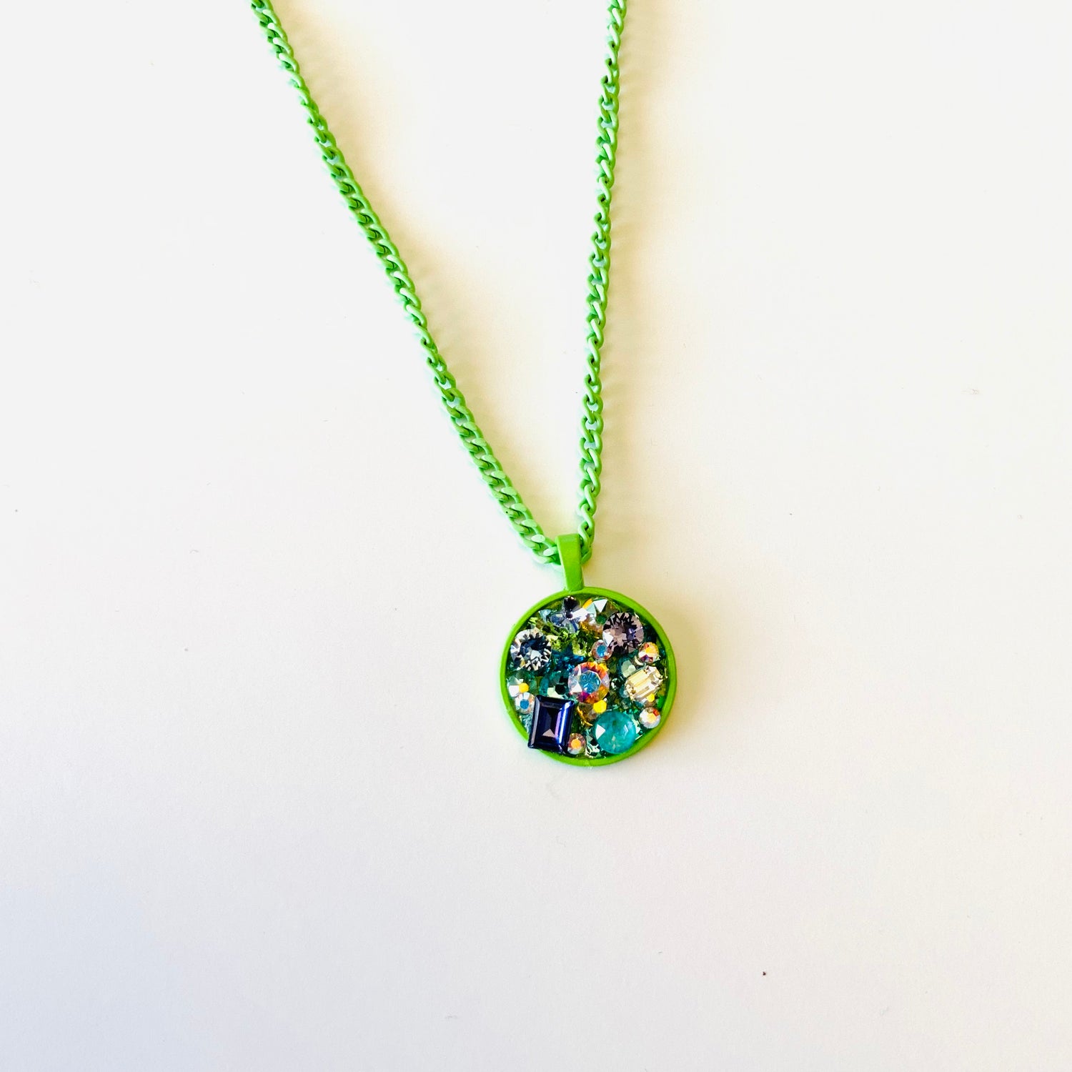 Treasure Chest Necklace in Lime