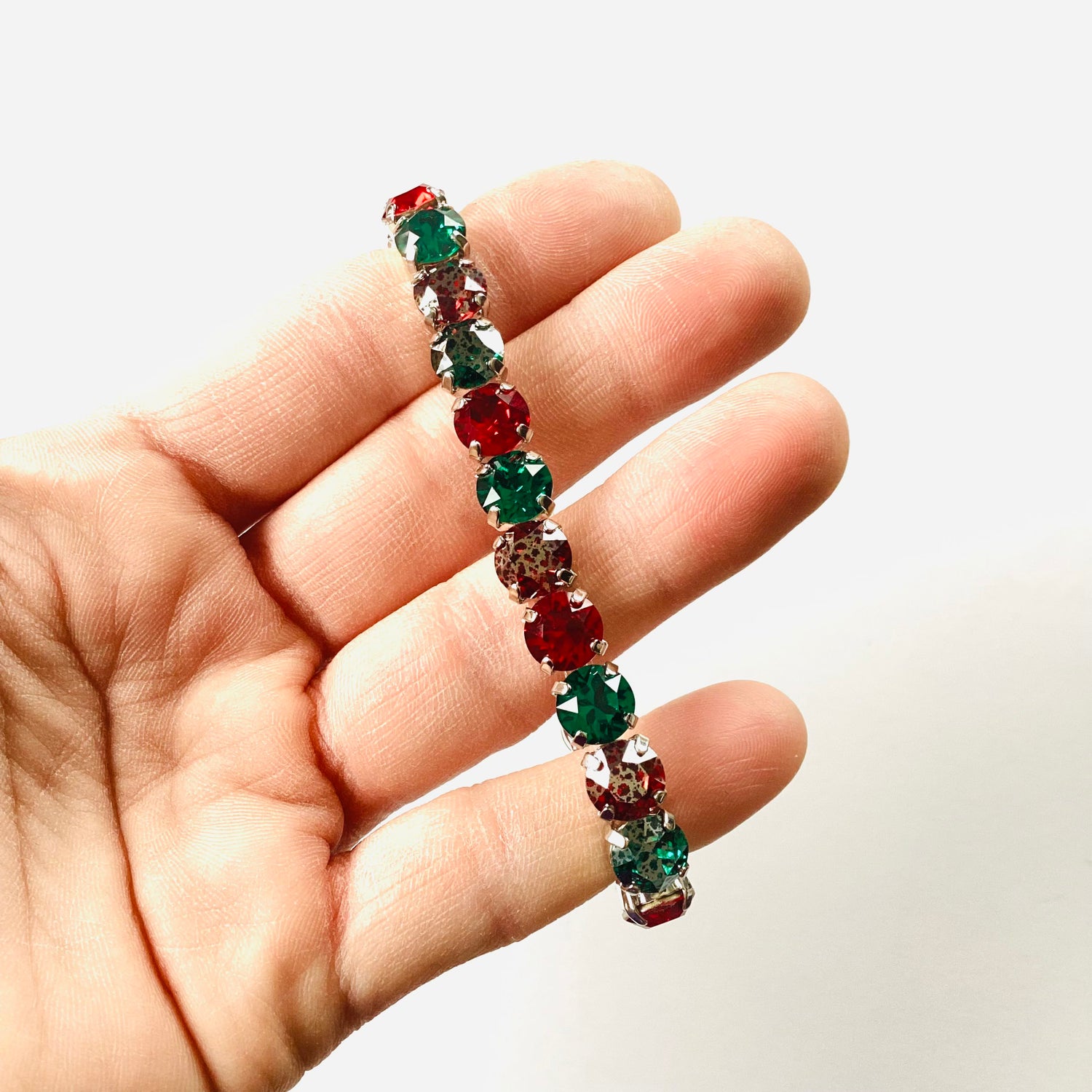 8mm Diamonds Stretch Bracelet in Holiday Hues