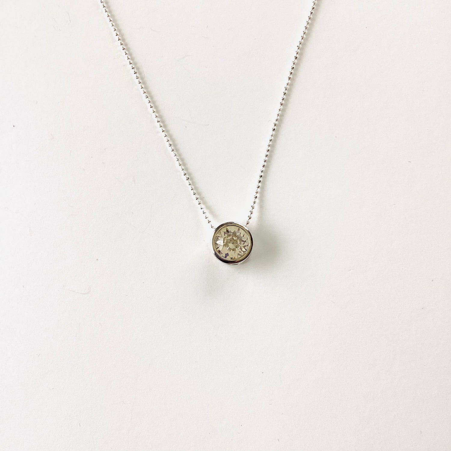 Simple Pendant Slide Necklace in Crystal