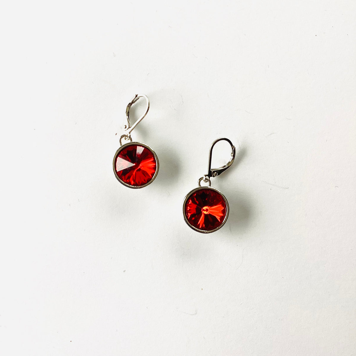 Rivoli Round Drop Earring in Light Siam - KaraMarie