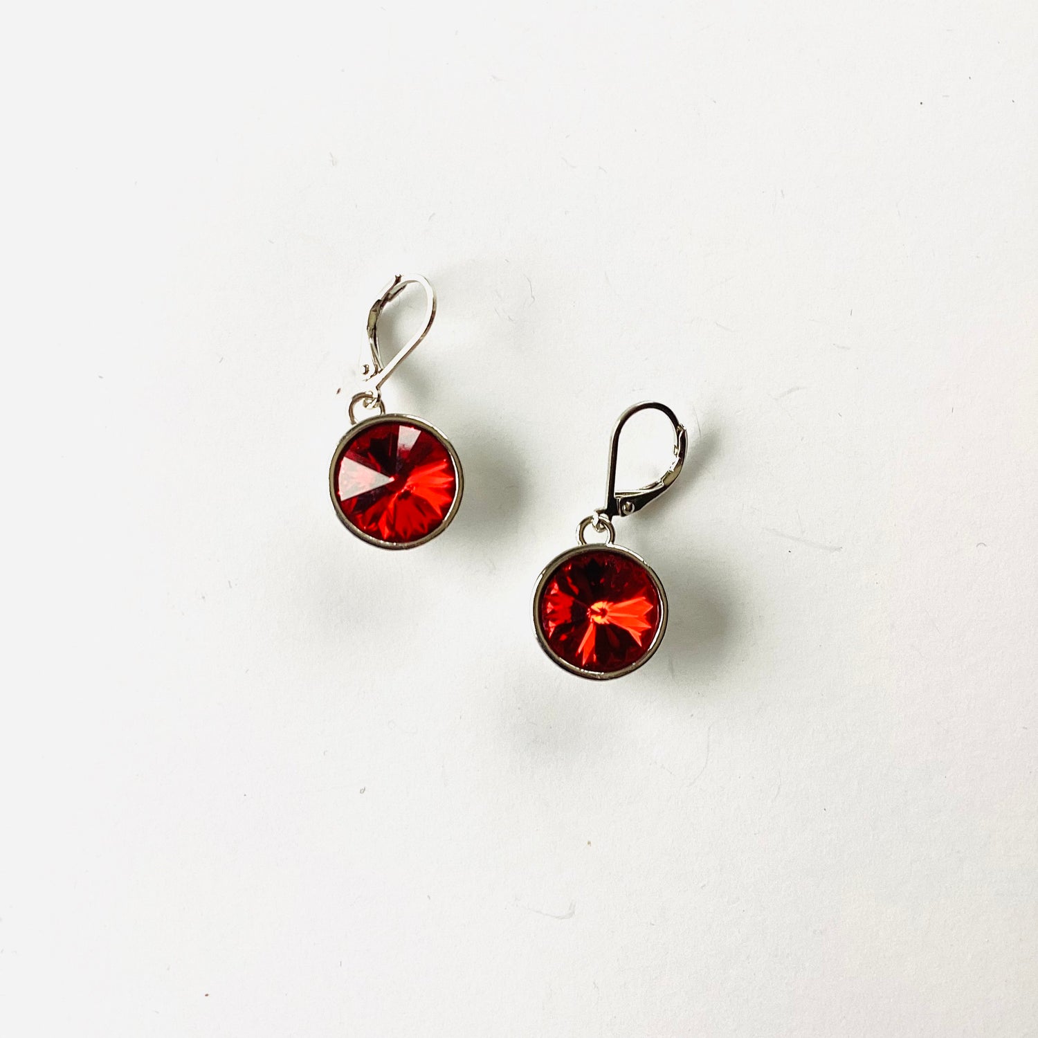 Rivoli Round Drop Earring in Light Siam - KaraMarie