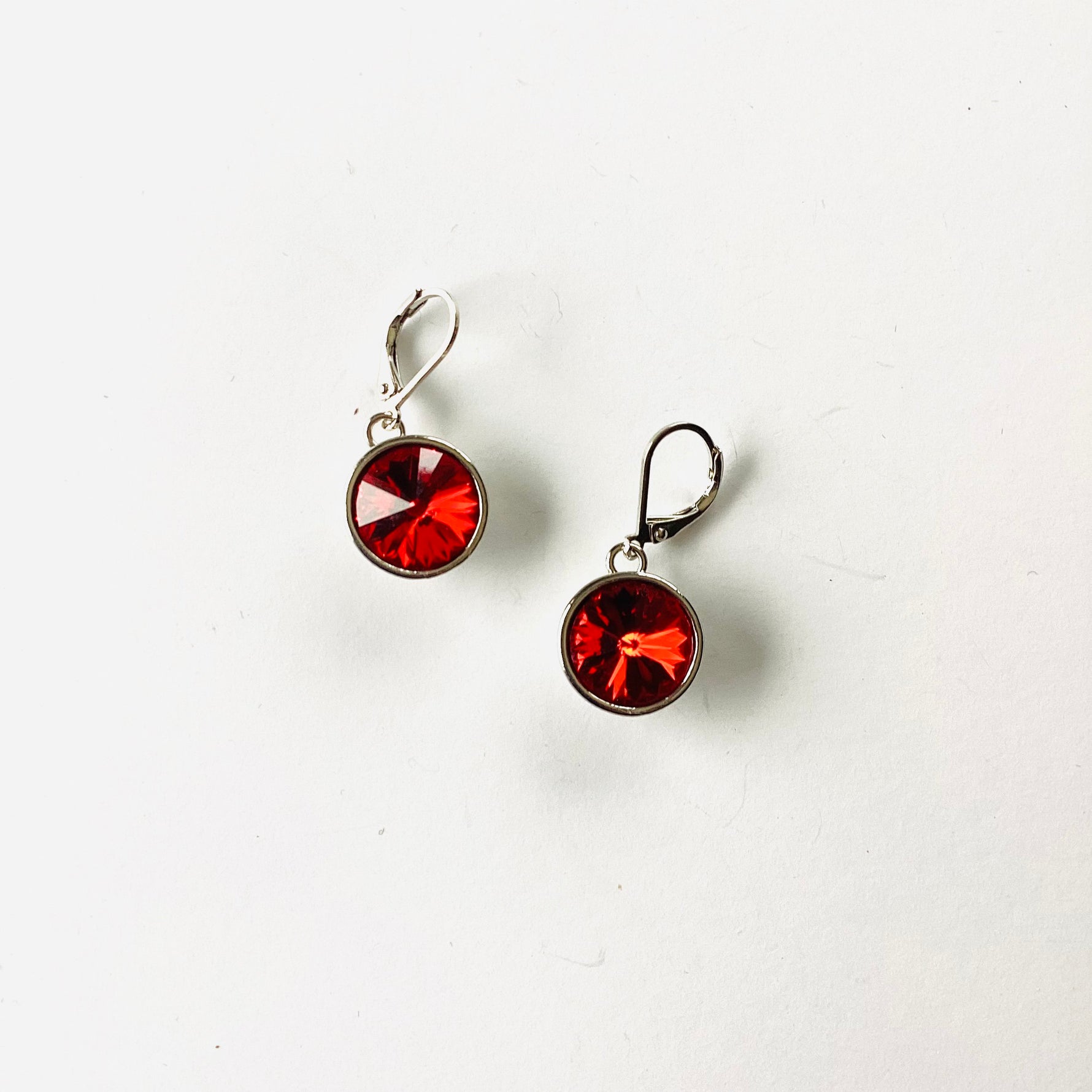 Rivoli Round Drop Earring in Light Siam - KaraMarie