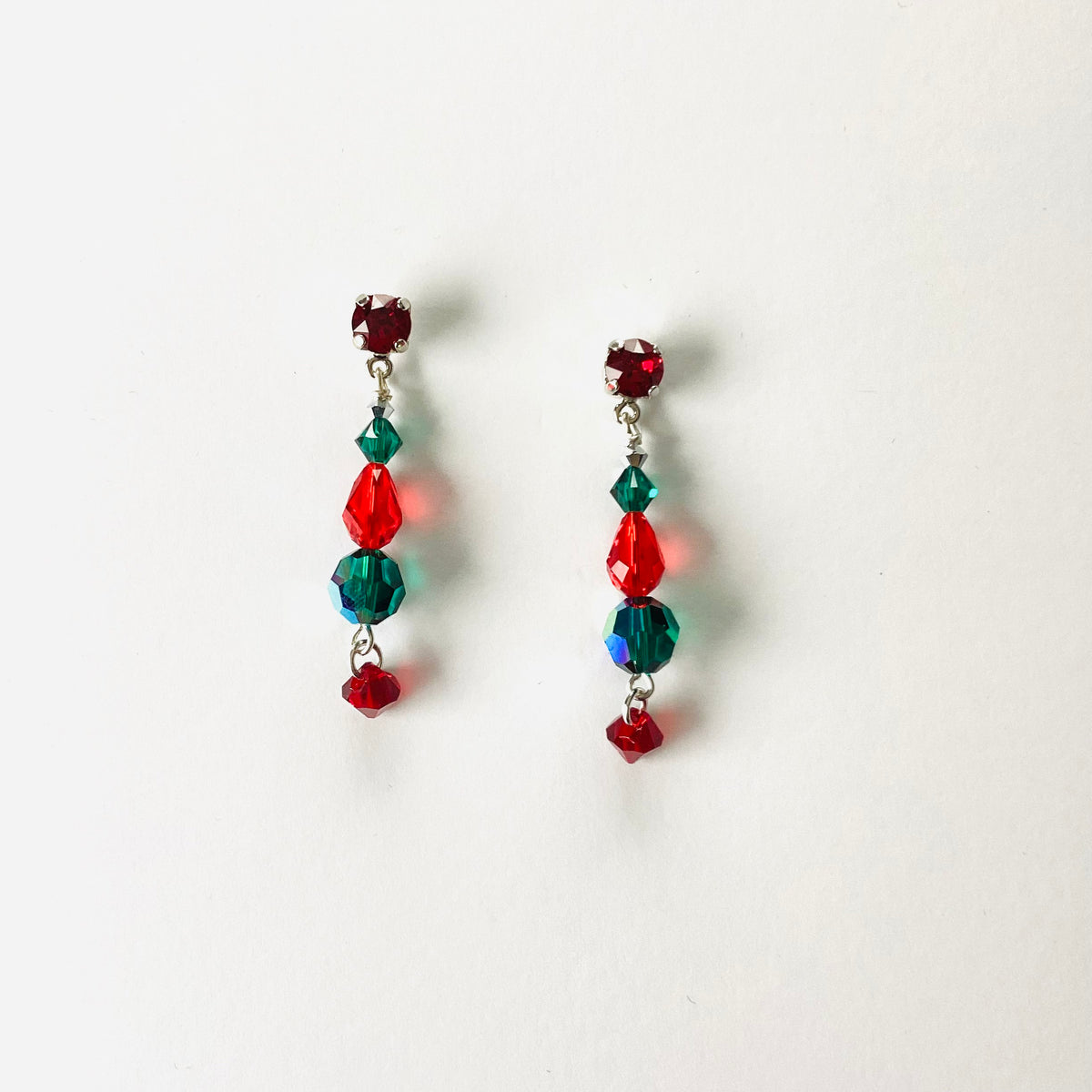 Simple Crystal Post Earring in Holiday Hues - KaraMarie