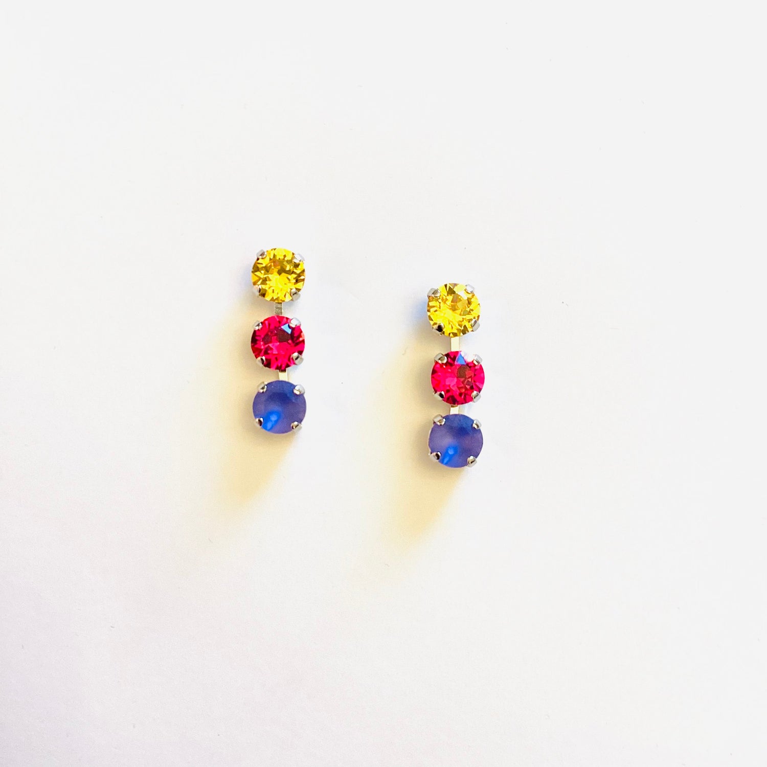 Polka Dot Earring in Pink/Purple/Yellow - KaraMarie