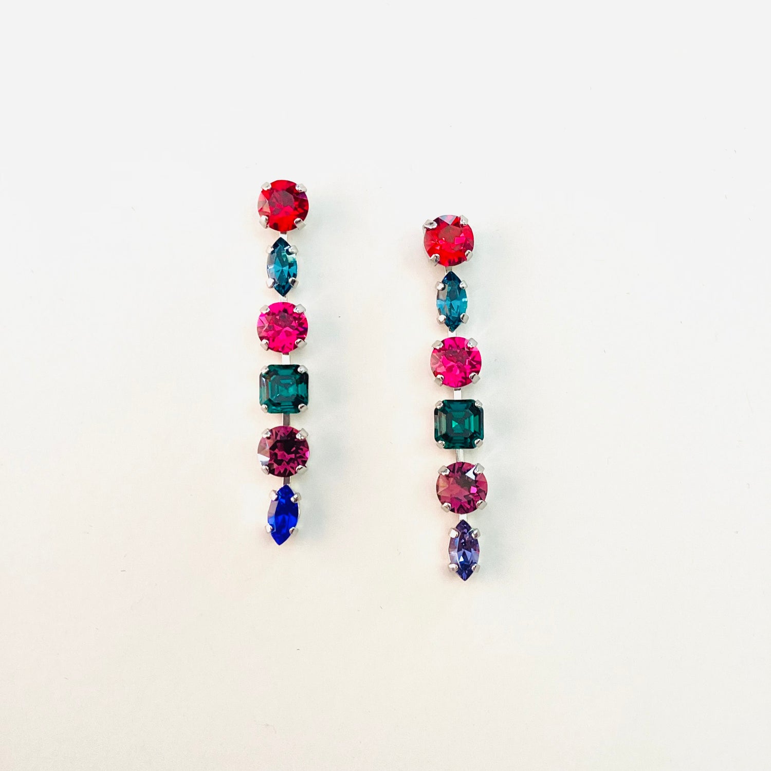 Confetti Drop Earrings in Jewel Tones