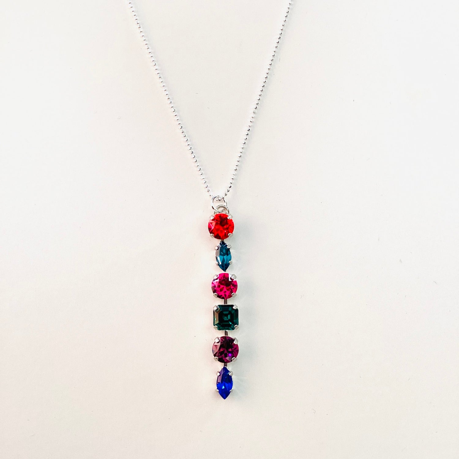 Confetti Drop Necklace in Jewel Tones