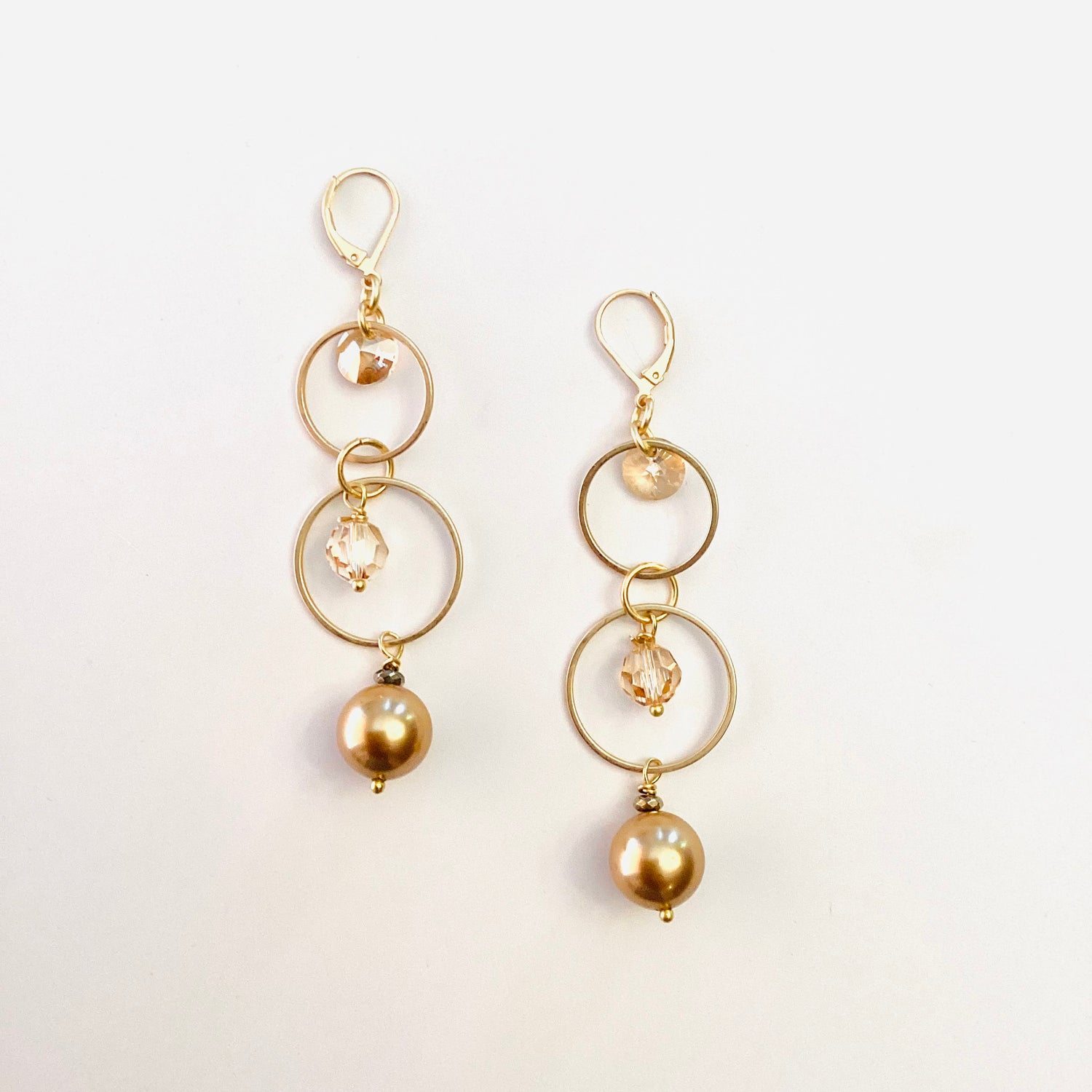 Long Floating Earrings in Golden Shadow - KaraMarie