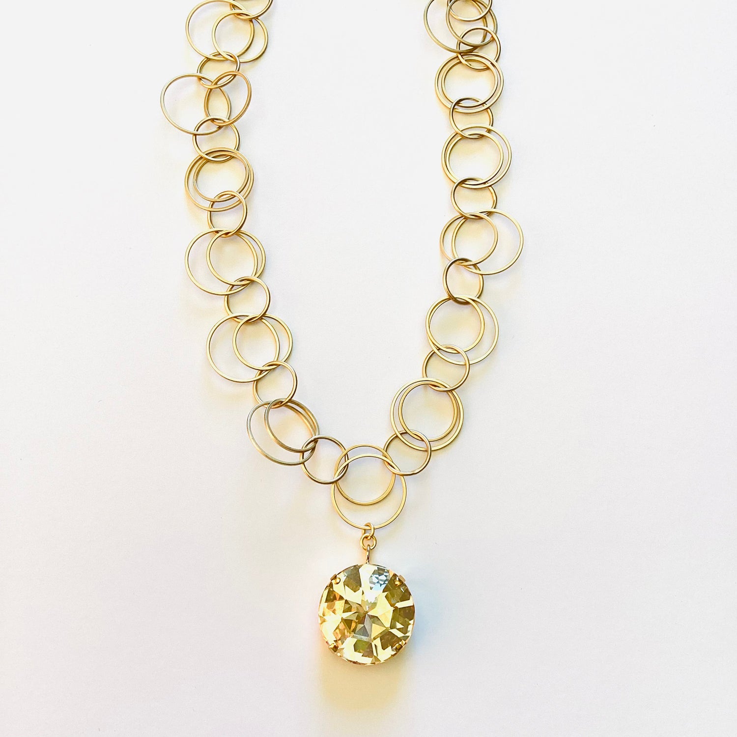 Loopy Statement Pendant Necklace in Crystal