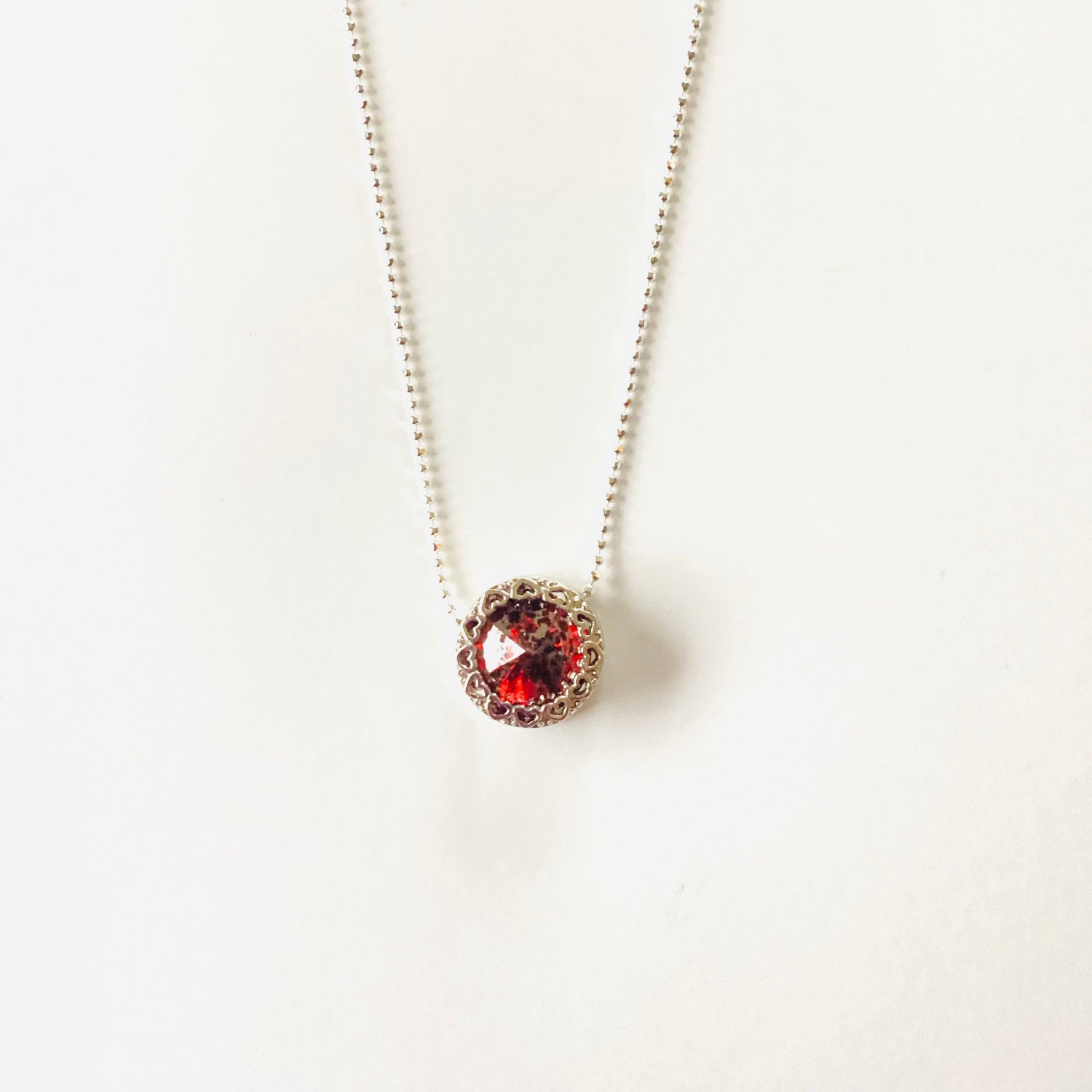 12mm Heart Slide Pendant in Scarlet Silver Patina