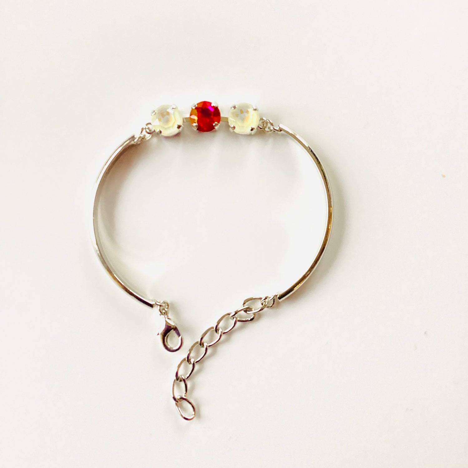 8mm Bar Bracelet in Light Siam Lemon/White Opal - KaraMarie