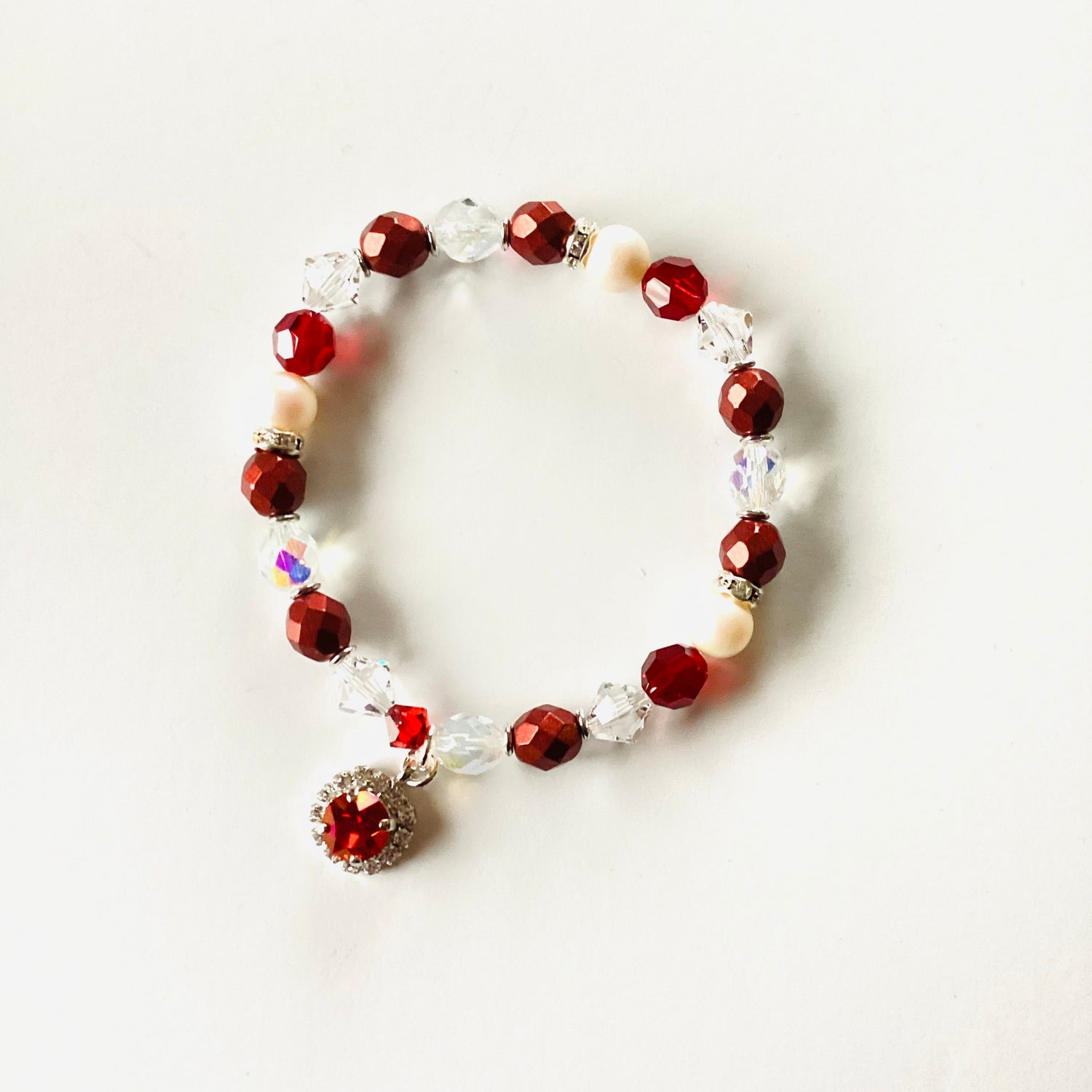 Beaded Stretch Bracelet in Light Siam Lemon