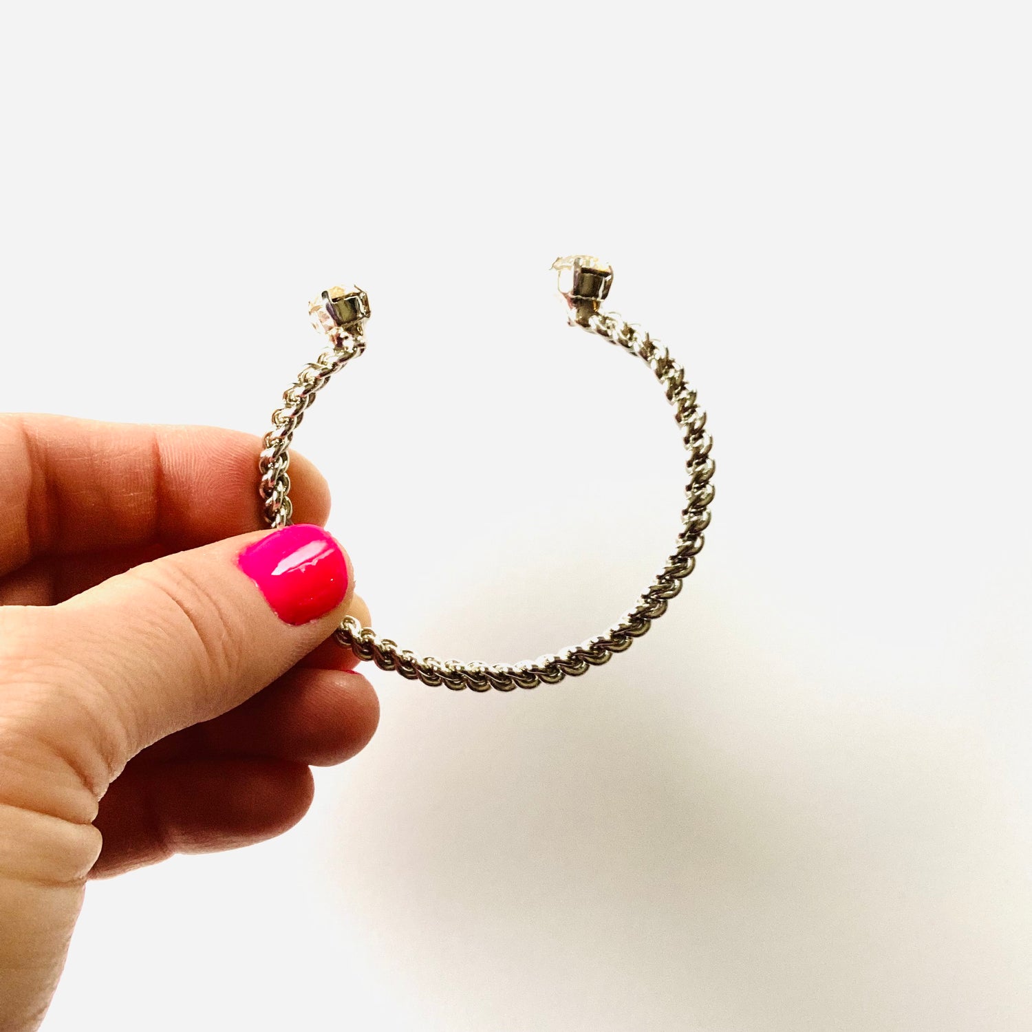 Braided Open Bangle Bracelet in Champagne - KaraMarie