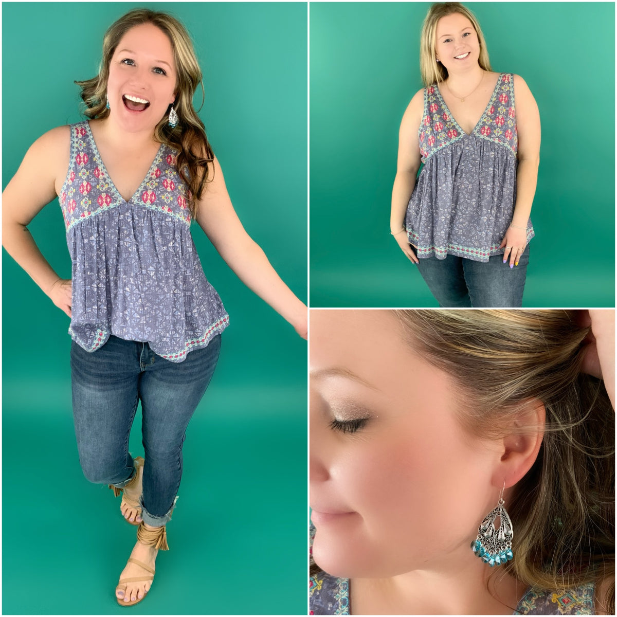 Boho Charm Earrings in Light Turquoise - KaraMarie