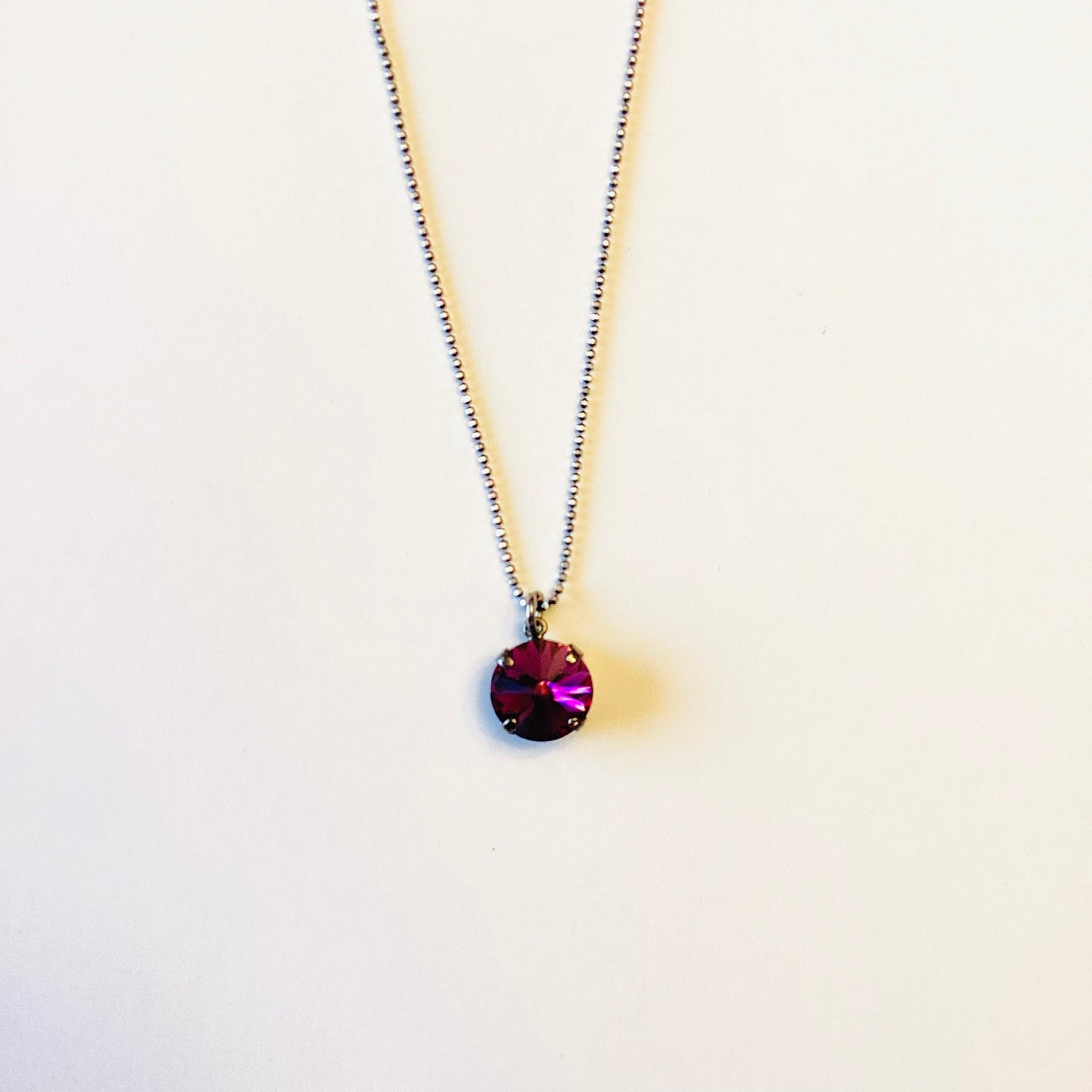 12mm Rivoli Pendant Necklace in Amethyst