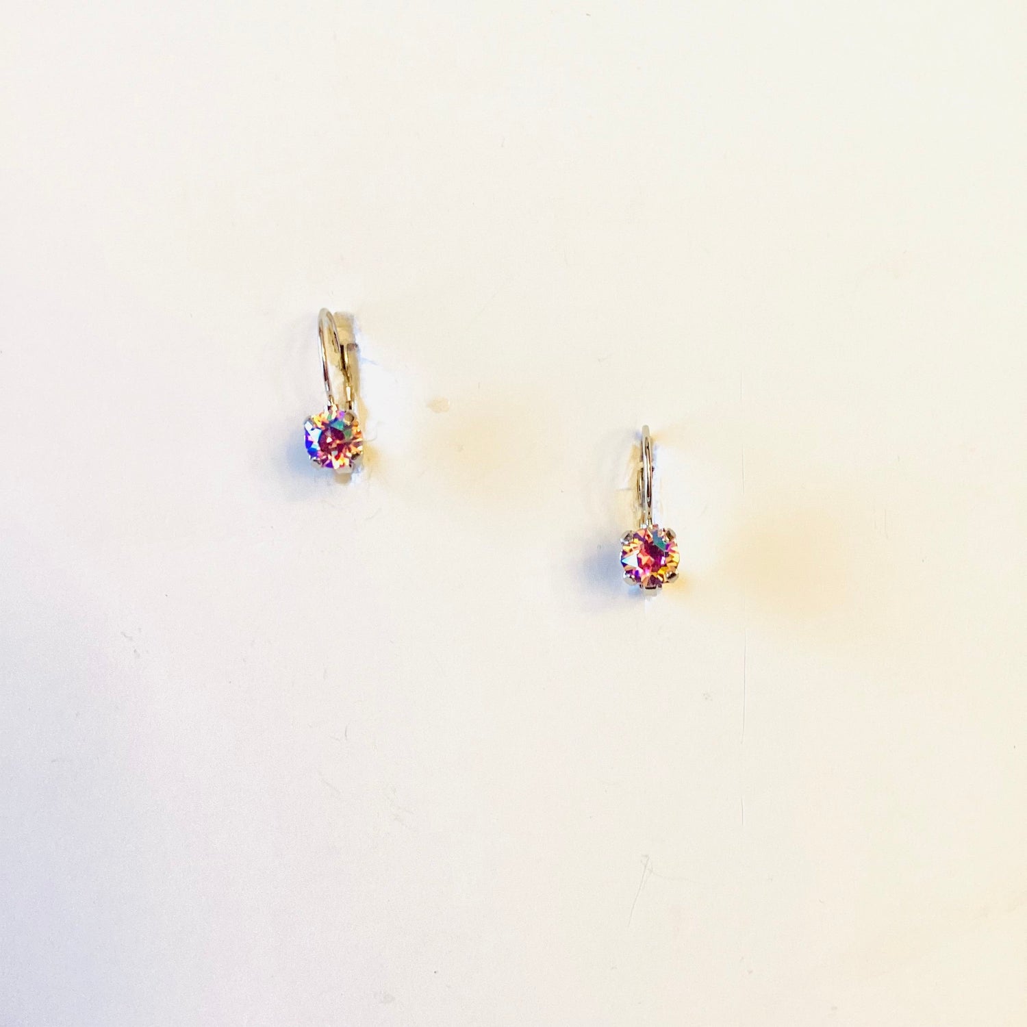 6mm Drop OR Post featuring Violet AB/Shiny Silver
