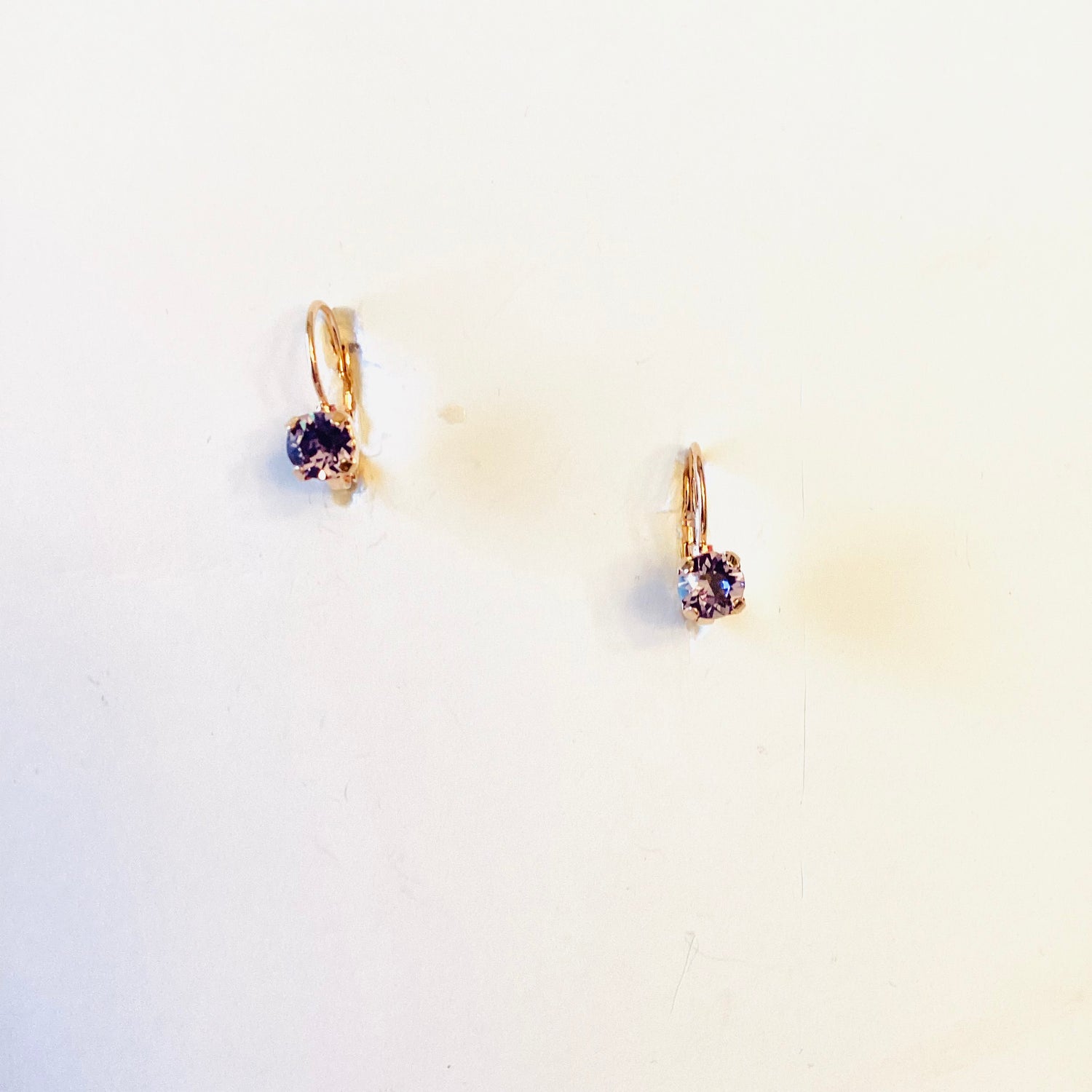 6mm Drop OR Post featuring Tanzanite/Rose Gold