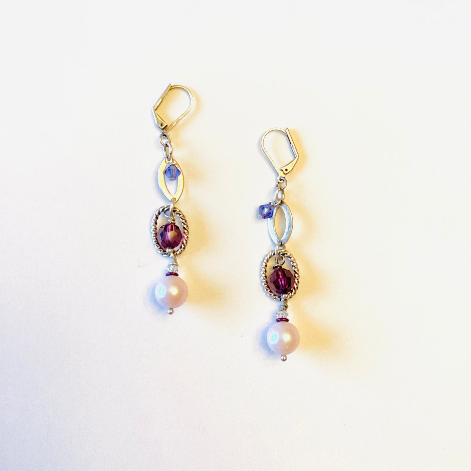 Purple Floating Charm Earrings