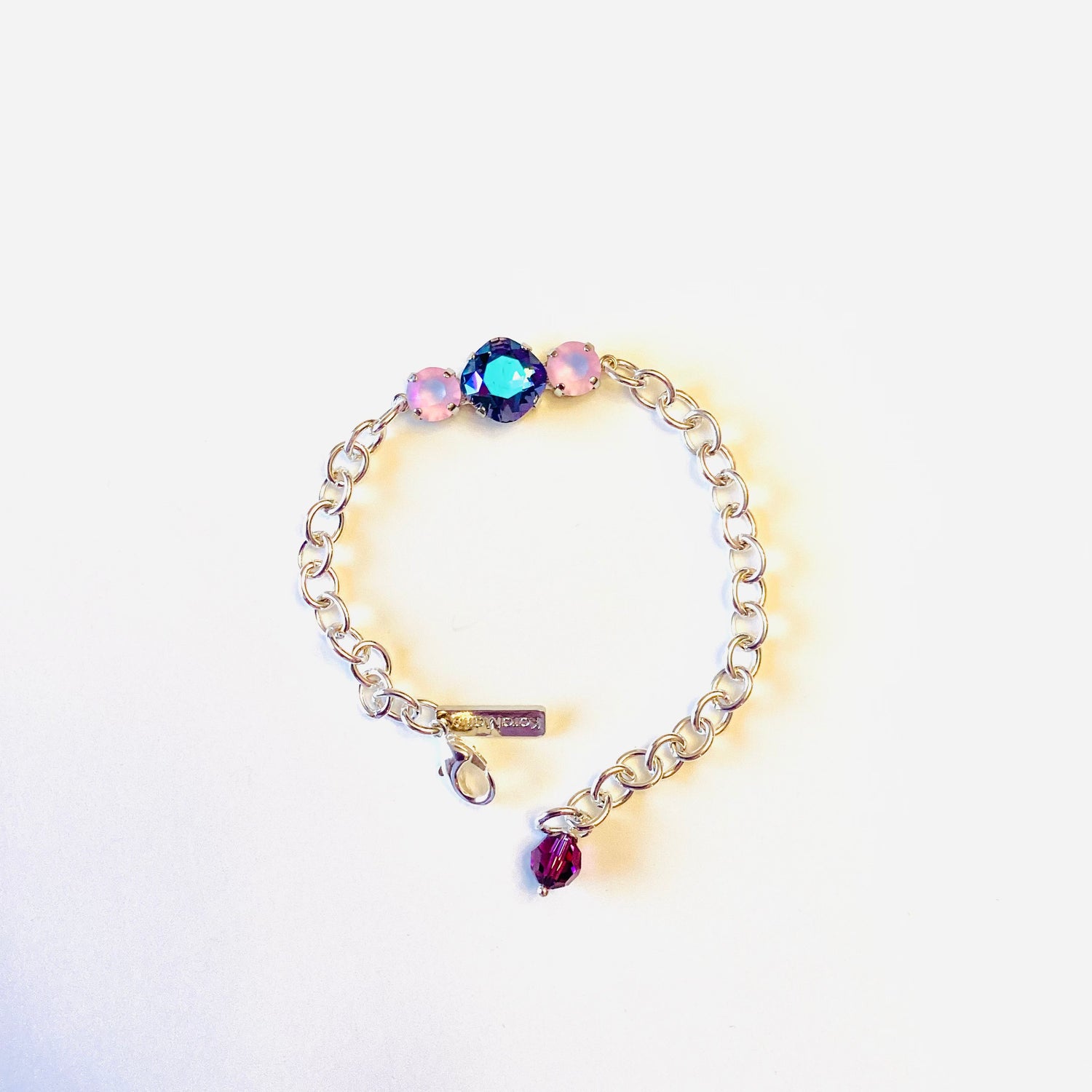 Square Cushion Cut Bracelet in Purple Hues