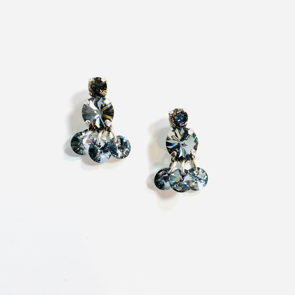 Chandelier Post Earring in Silver Night - KaraMarie