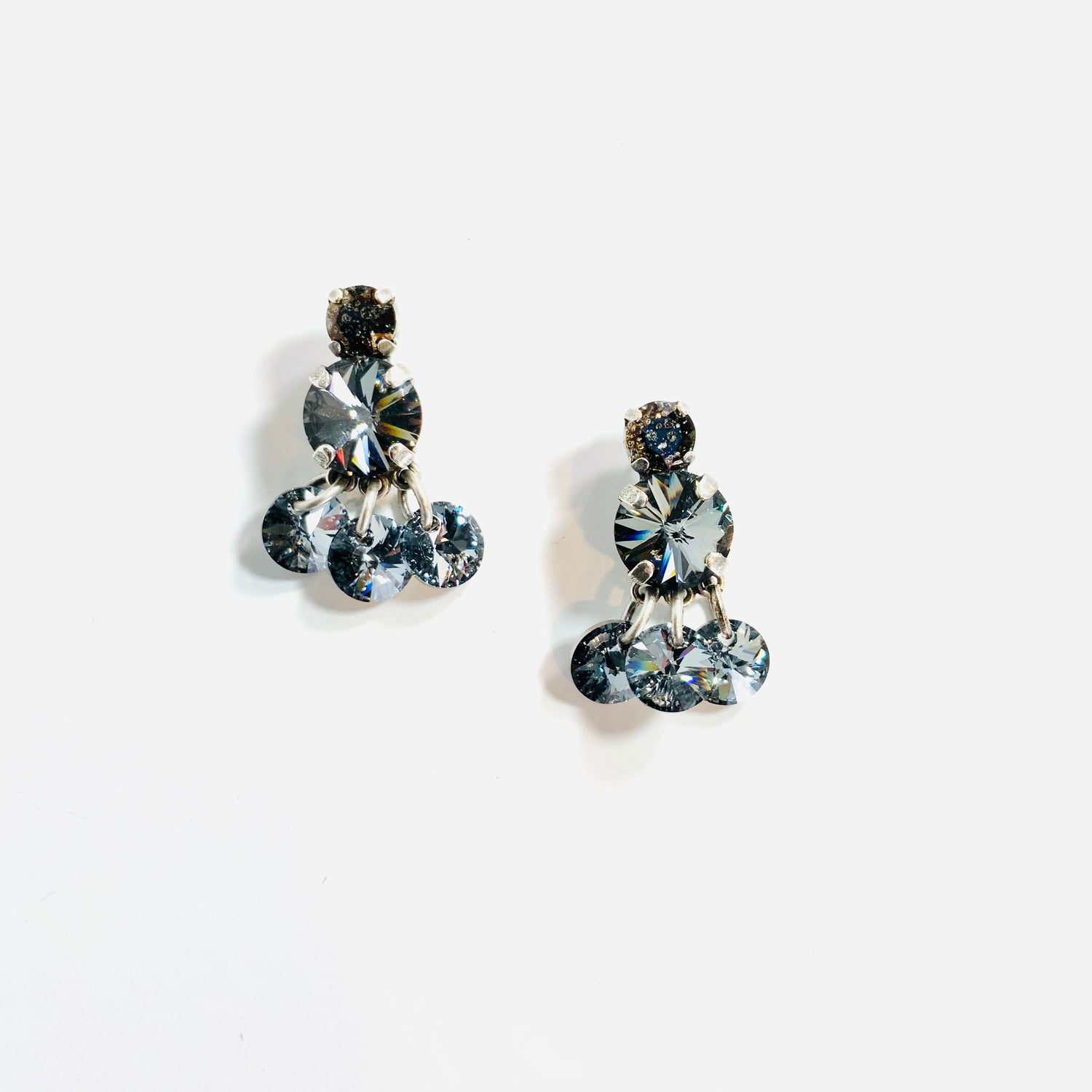 Chandelier Post Earring in Silver Night - KaraMarie