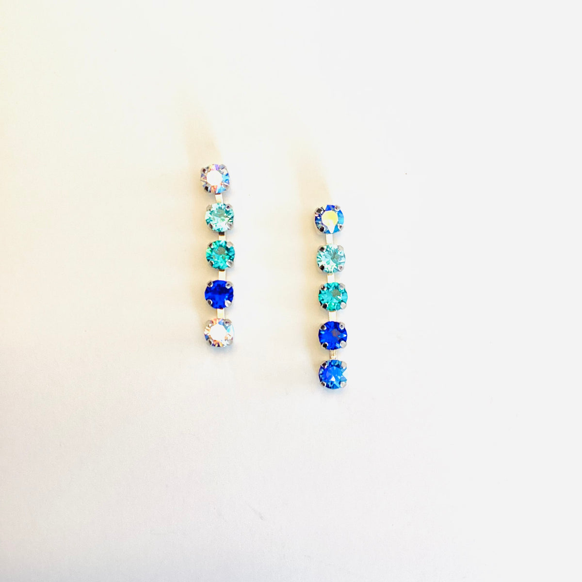 Delicate Polka Dot Earrings in Blue Hues - KaraMarie