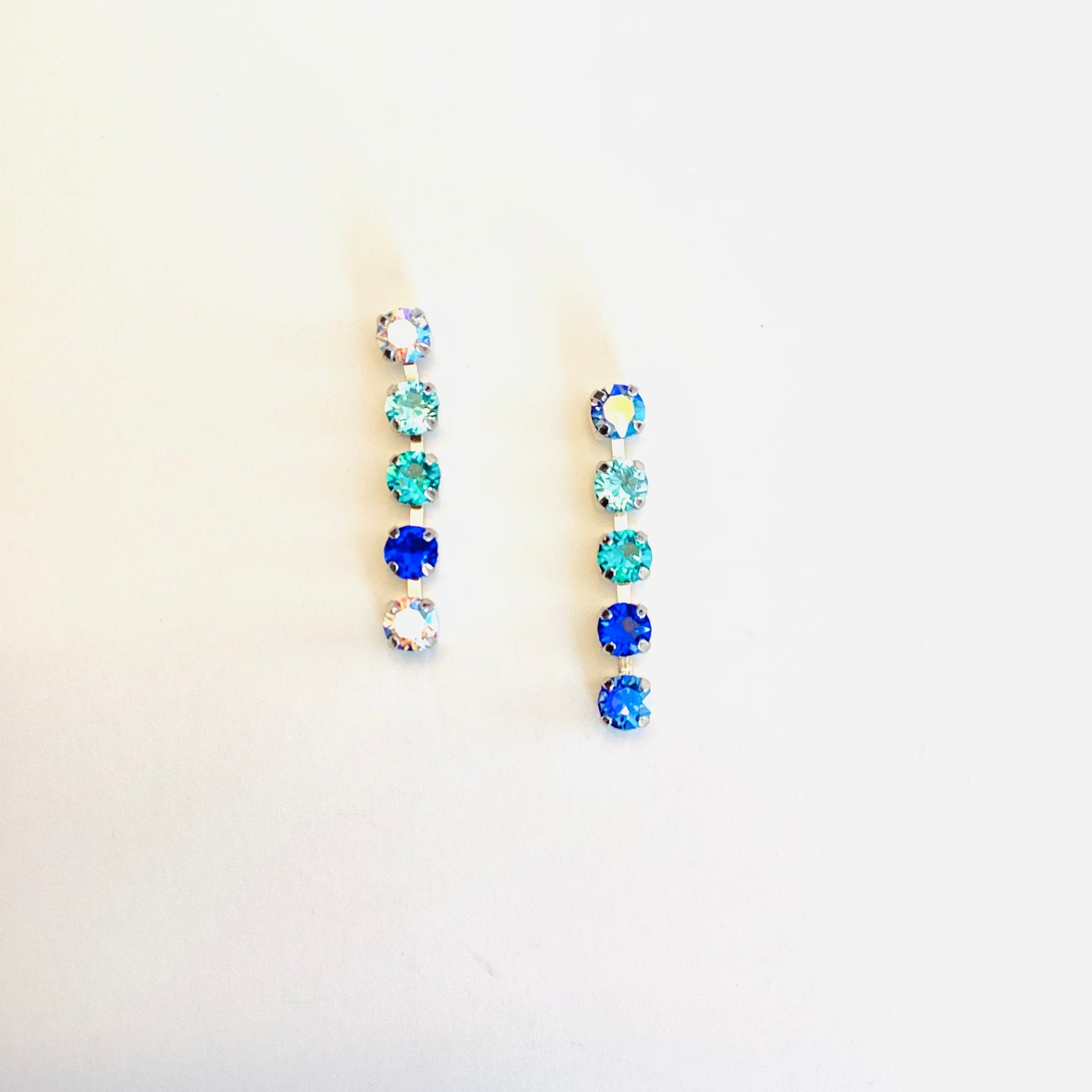 Delicate Polka Dot Earrings in Blue Hues - KaraMarie