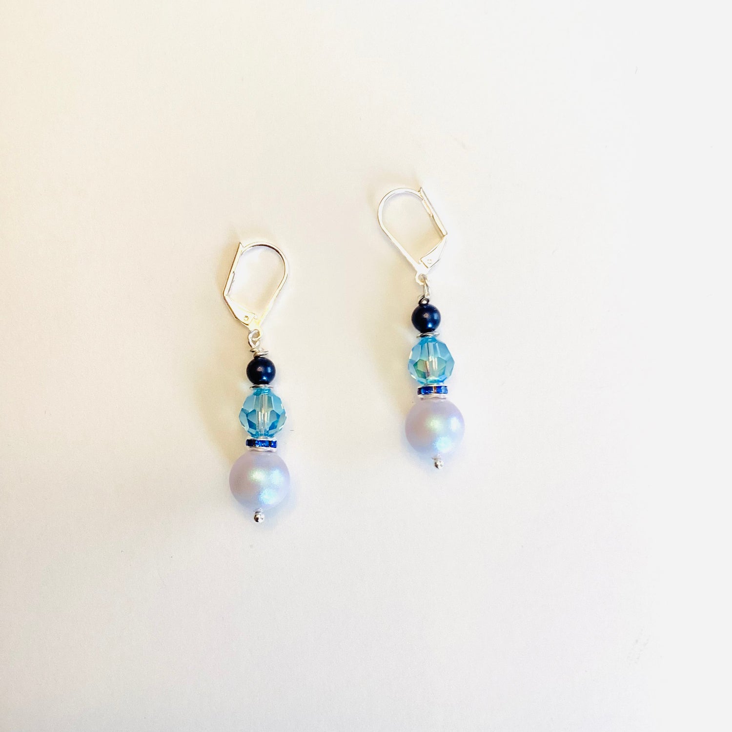 Simple Drop Earrings in Icy Blues