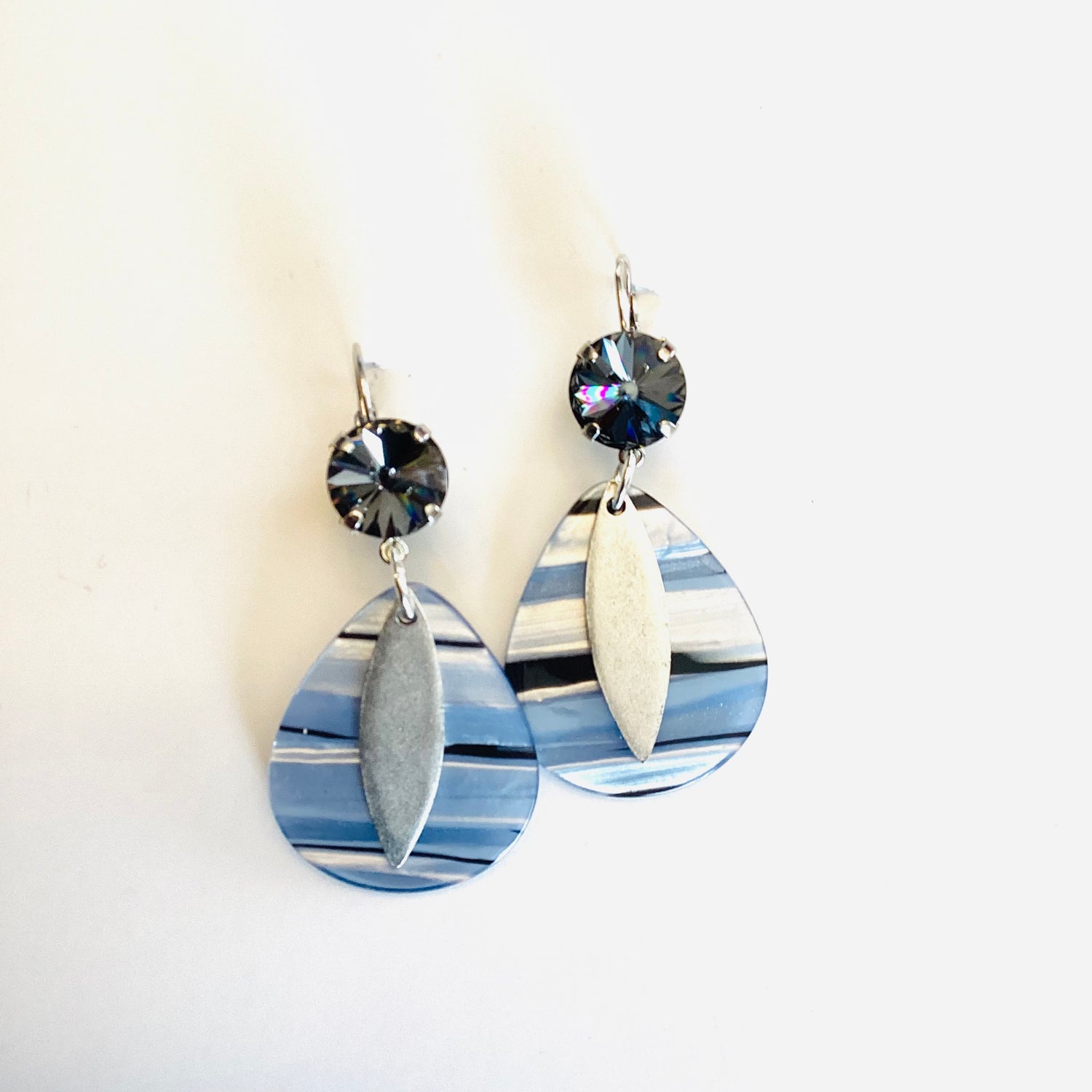 Navy Stripe Earrings