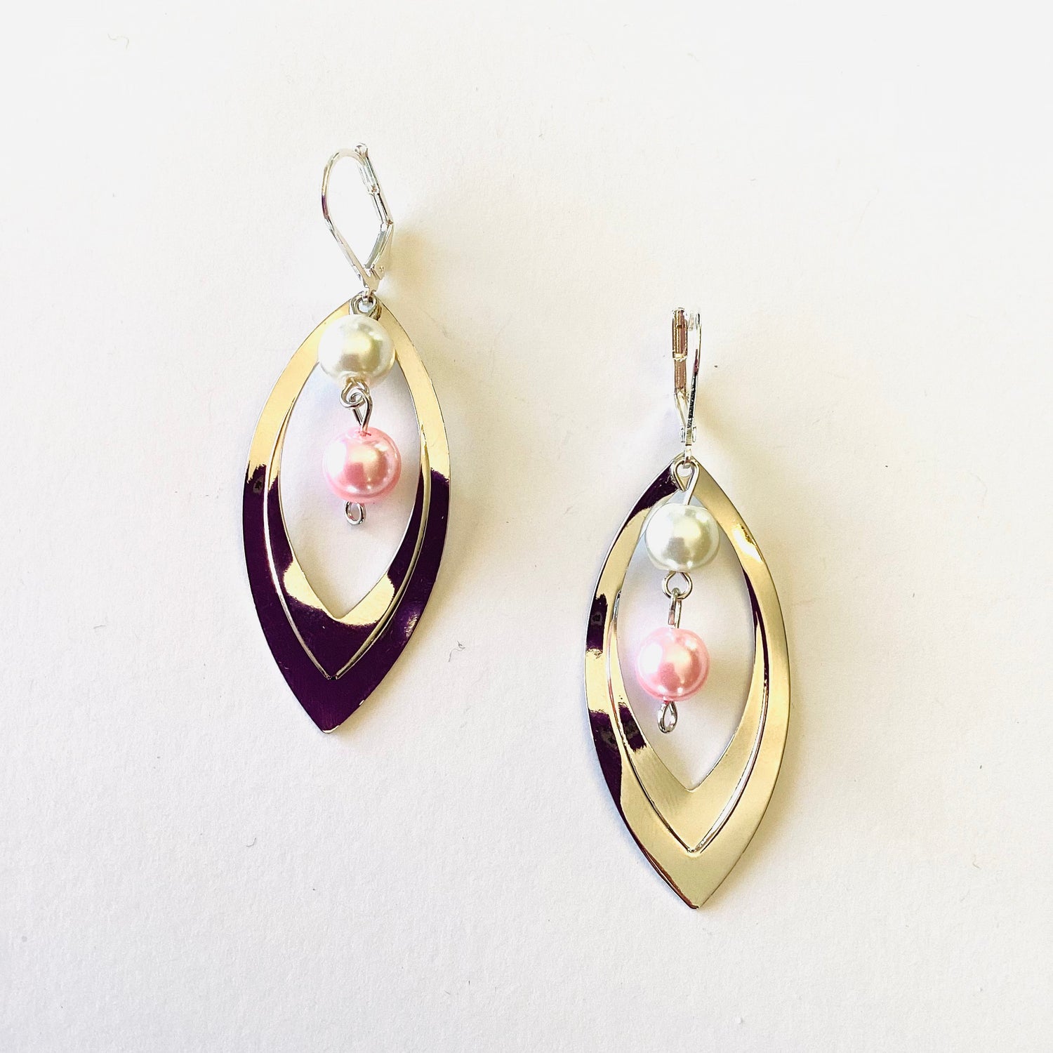 Marquise Floating Pearl Earrings