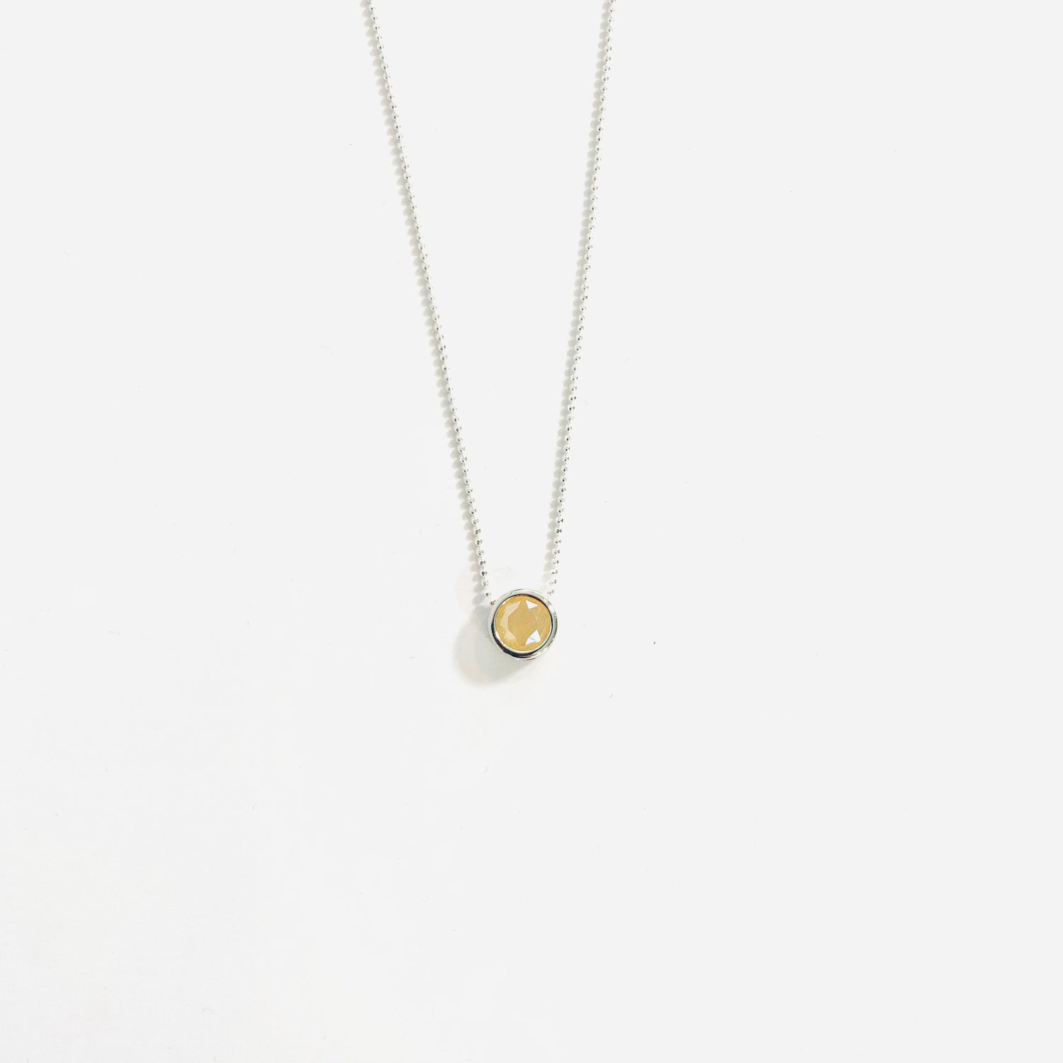 Simple Pendant Slide Necklace featuring White Opal Golden Shadow