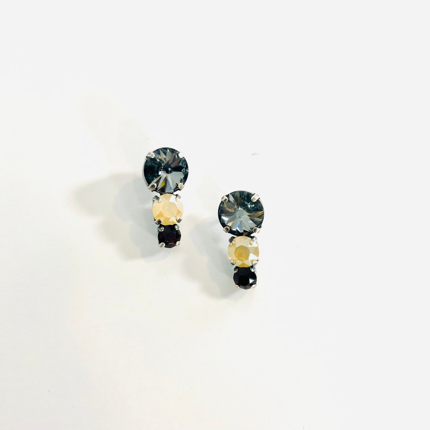 Graduated Polka Dot Earring featuring White Opal Golden Shadow