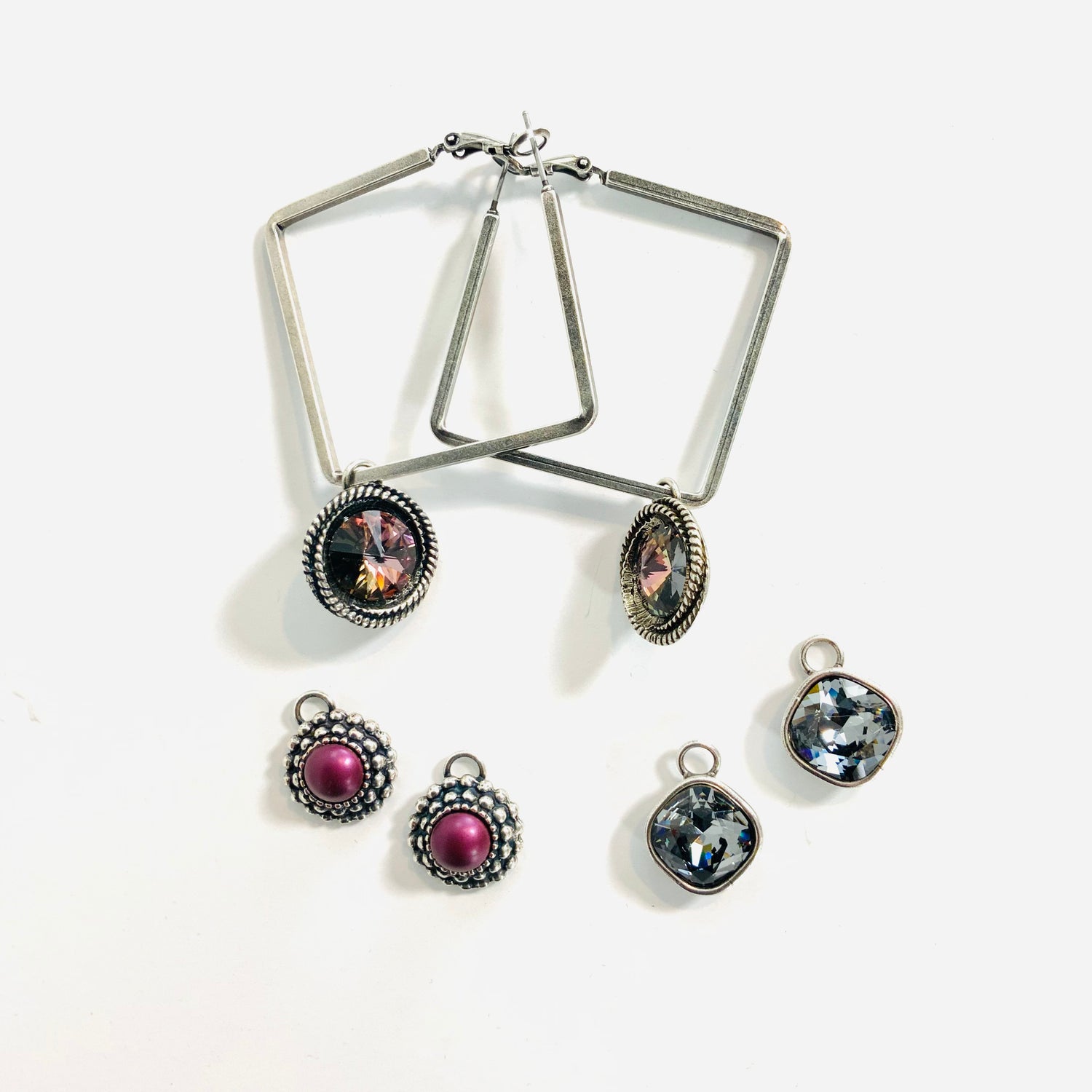 Interchangeable Hoop Earrings! Set of 3 Earrings!