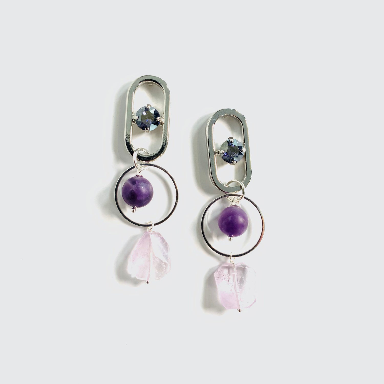 Amethyst Rock Earrings