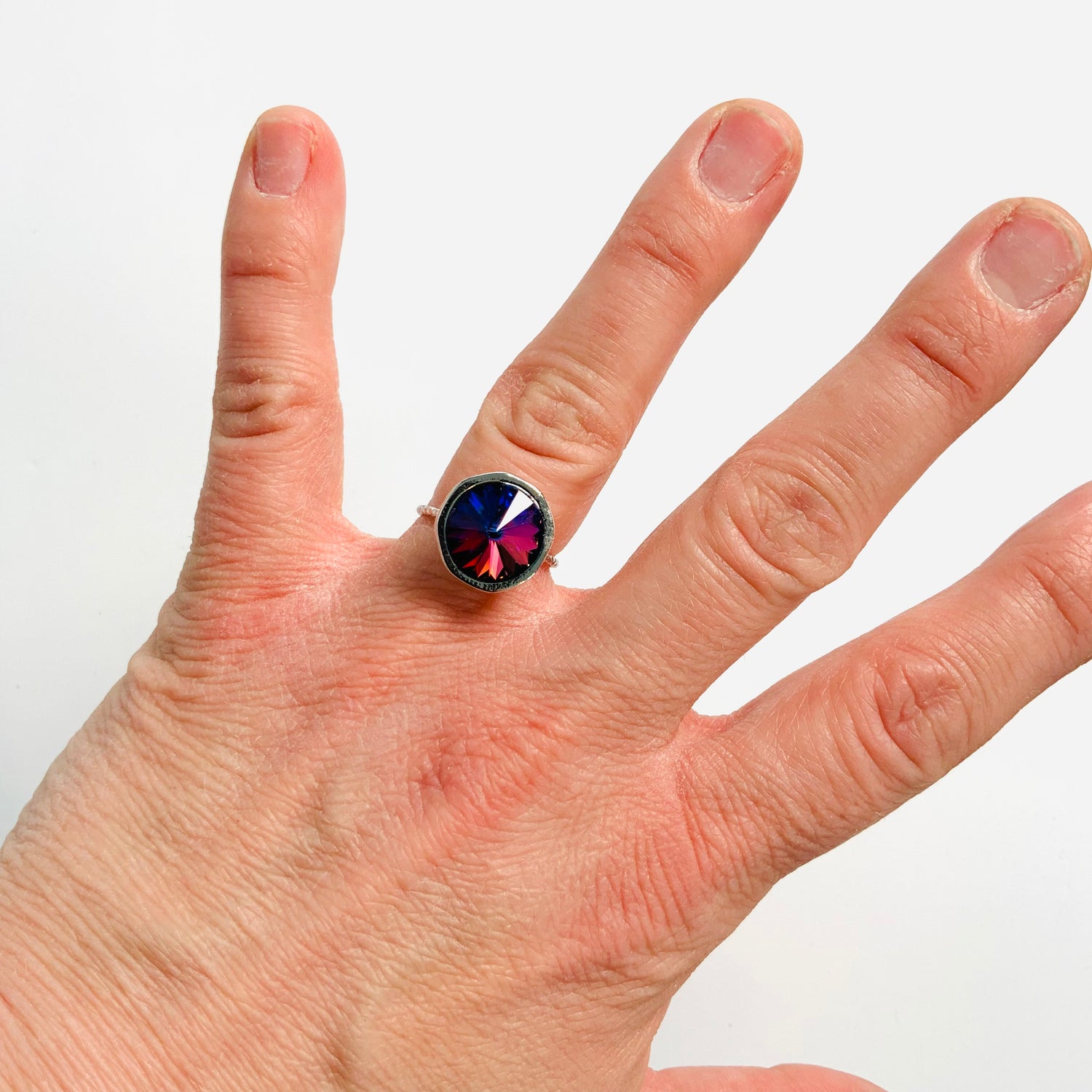 12mm Solitare Ring in Bermuda Blue