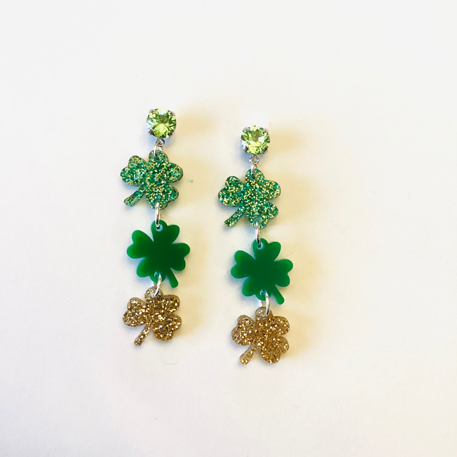 Get Lucky Clover Acrylic Earrings - KaraMarie