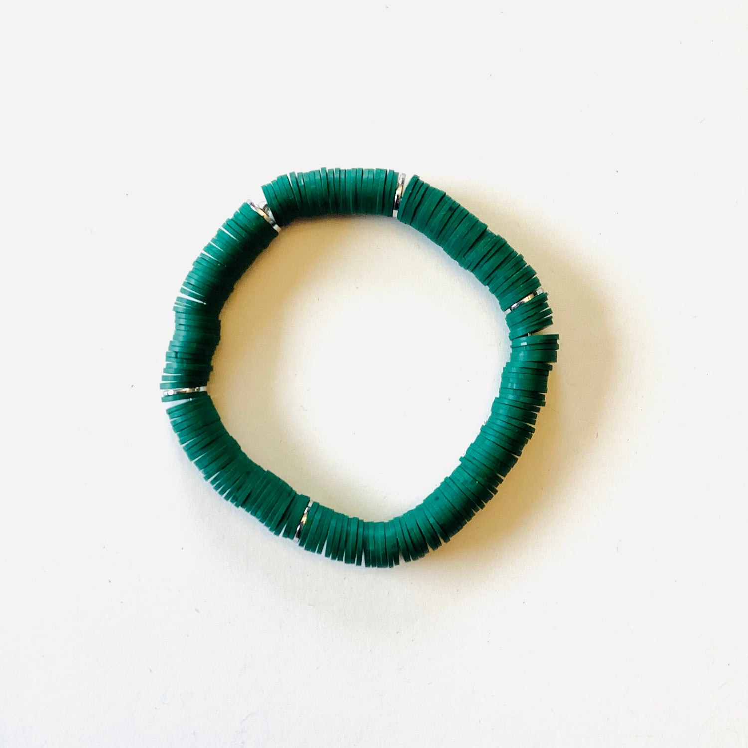 Emerald :: Heishi Stretch Bracelet {NO CHARM} - KaraMarie