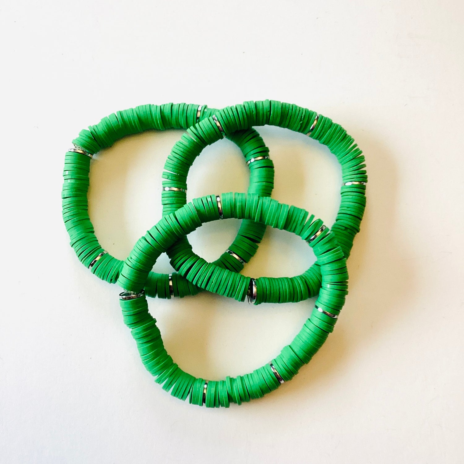 Shamrock :: Heishi Stretch Bracelet {NO CHARM}