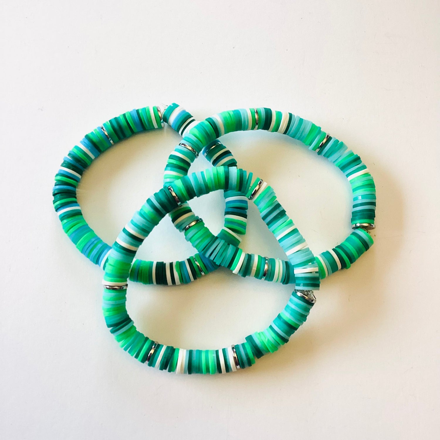 Green Envy :: Heishi Stretch Bracelet {NO CHARM}