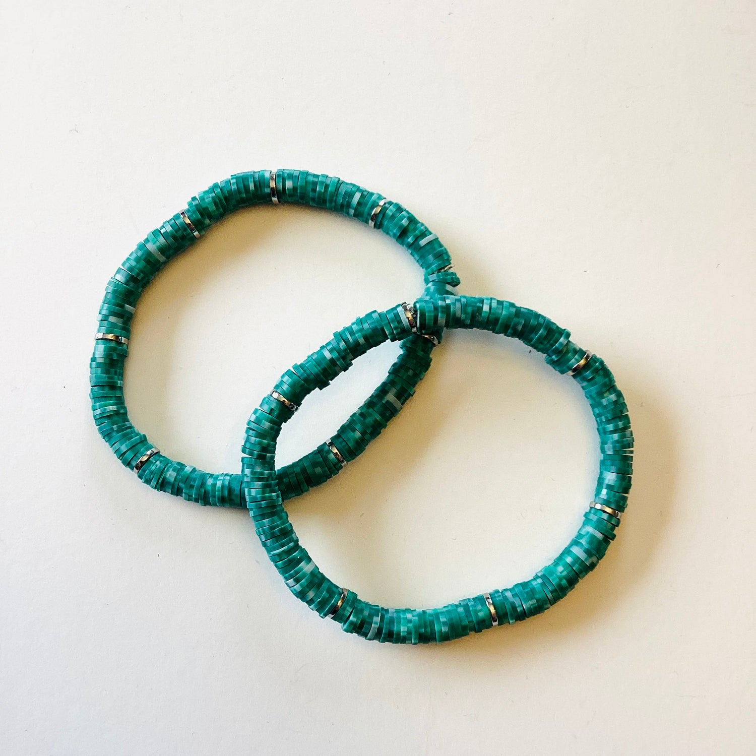 Emerald Confetti :: 6mm Heishi Stretch Bracelet {NO CHARM} - KaraMarie
