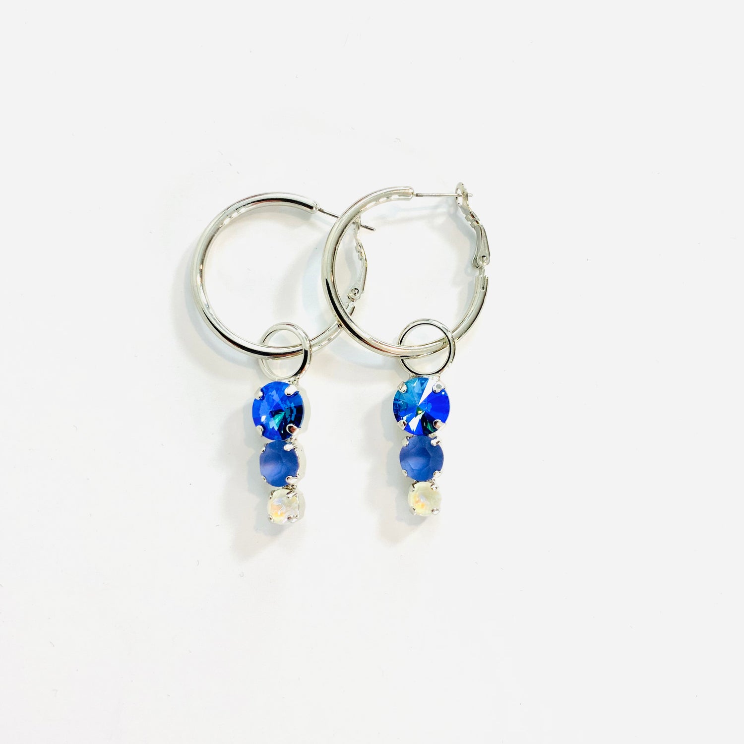 Drops of Blue Shades Hoop Earrings