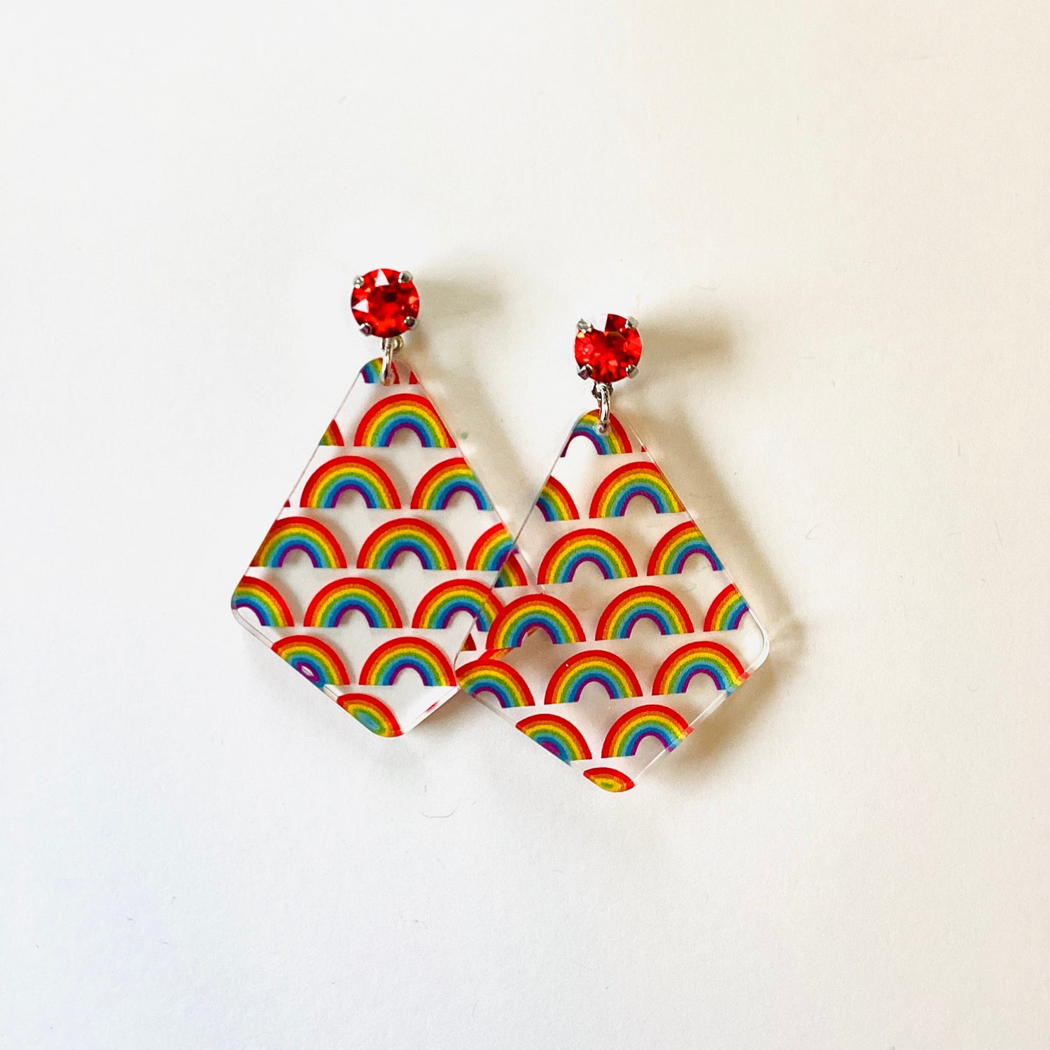 Micro Rainbow Teardrop Earrings