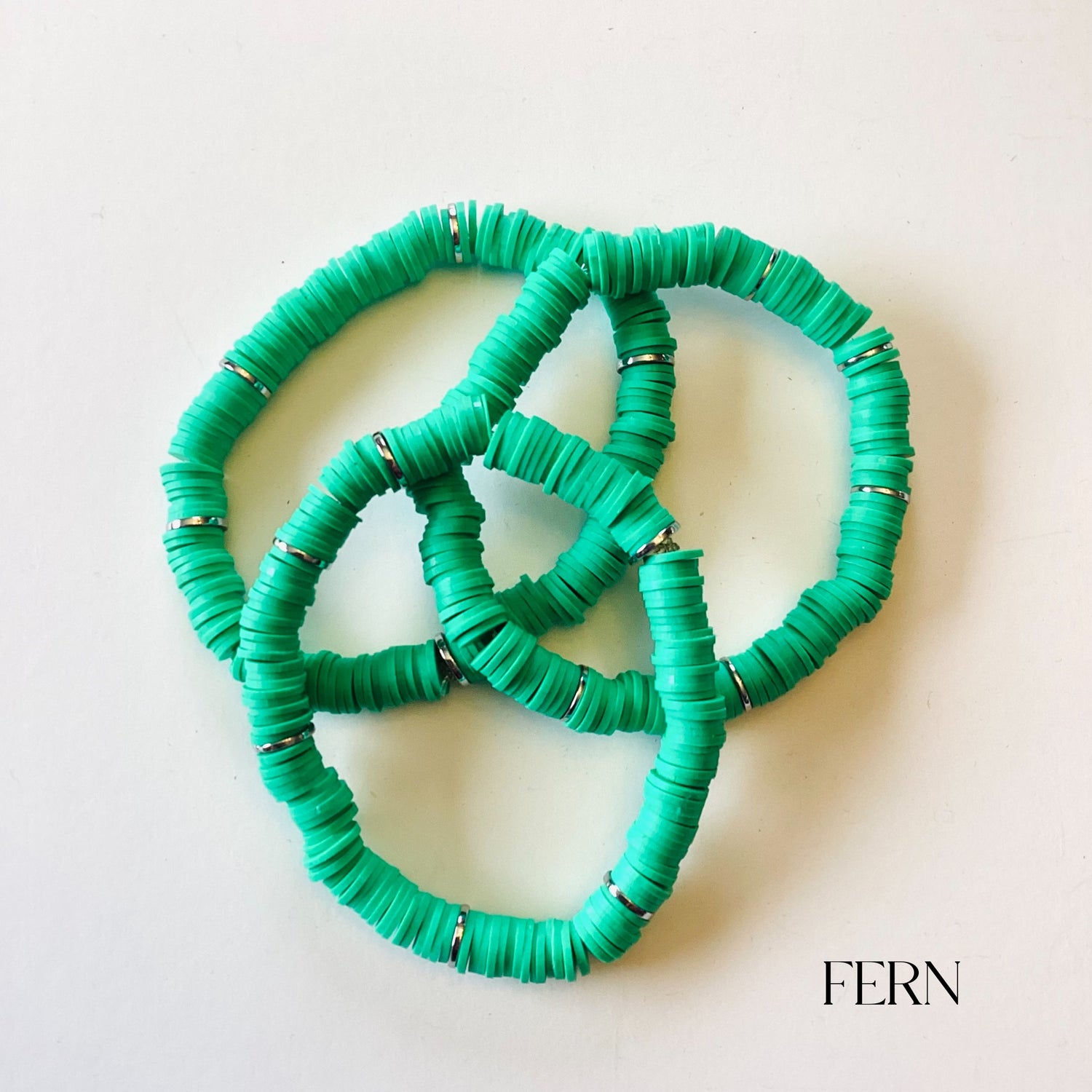 Fern :: Heishi Stretch Bracelet {NO CHARM}