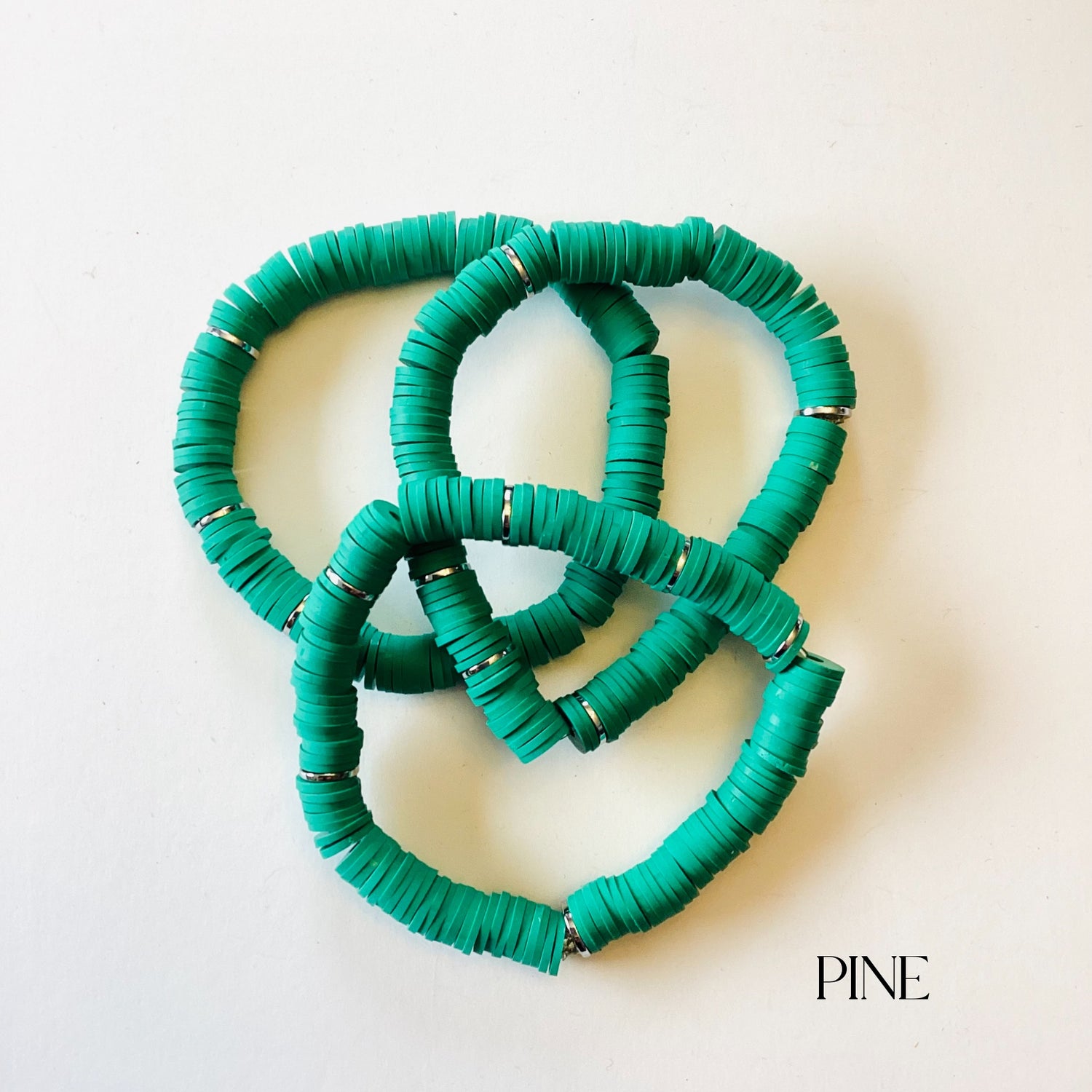 Pine :: Heishi Stretch Bracelet {NO CHARM}